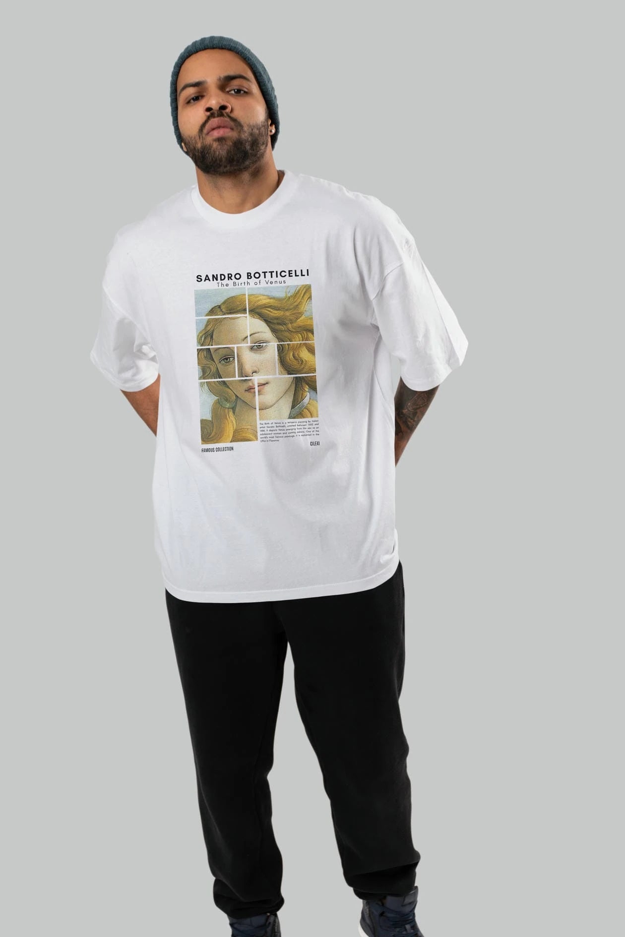 Sandro Botticelli ön Baskılı Oversize t-shirt Erkek Kadın Bisiklet Yaka Pamuk tişort