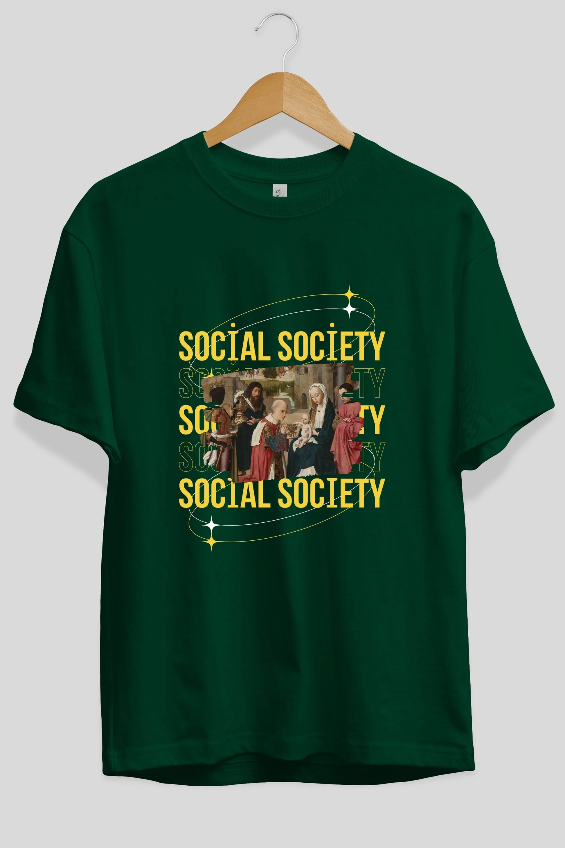 Social Society Yazılı Ön Baskılı Oversize t-shirt Erkek Kadın Unisex