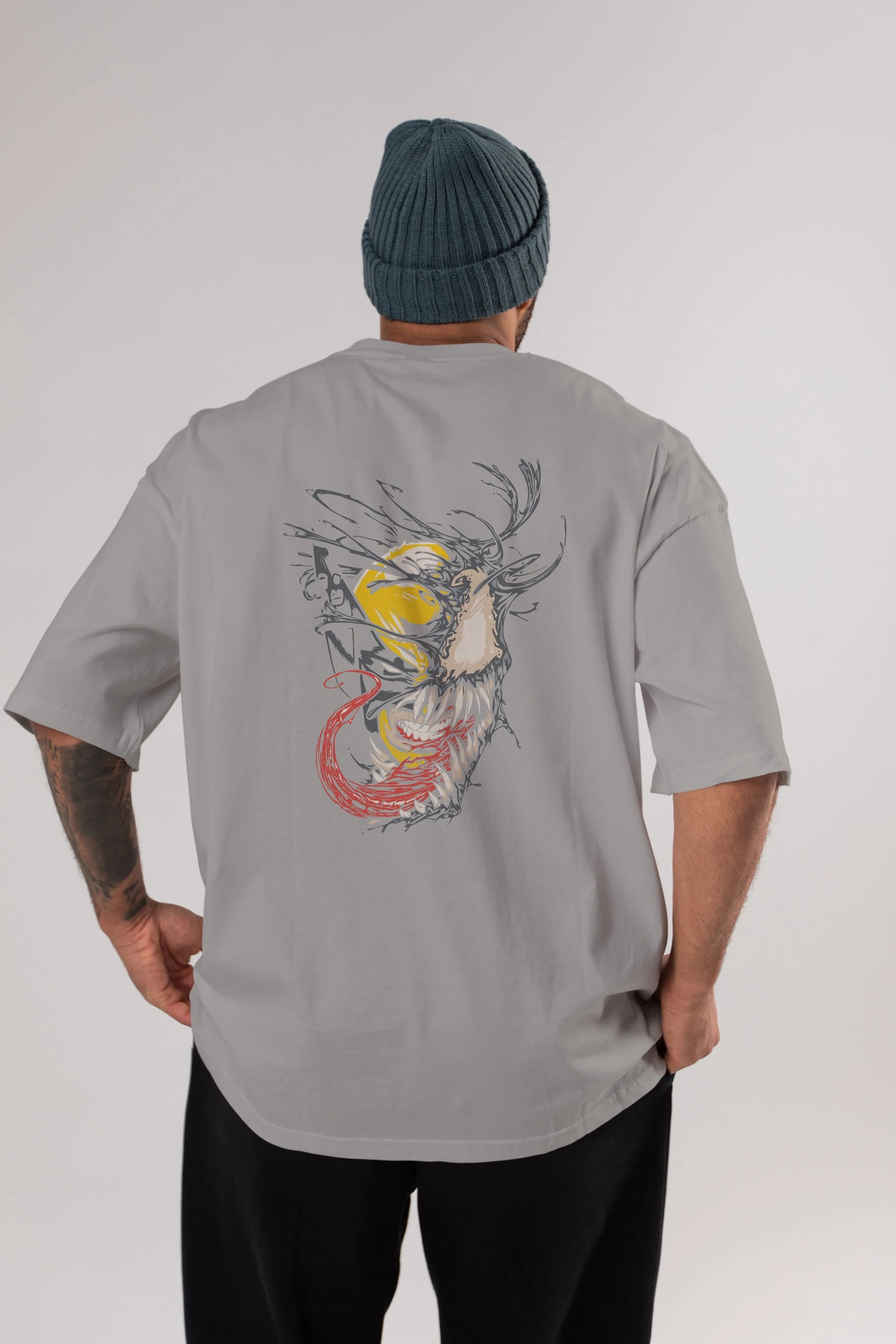 Venom (4) Arka Baskılı Oversize t-shirt Erkek Kadın Unisex %100 Pamuk Bisiklet Yaka tişort