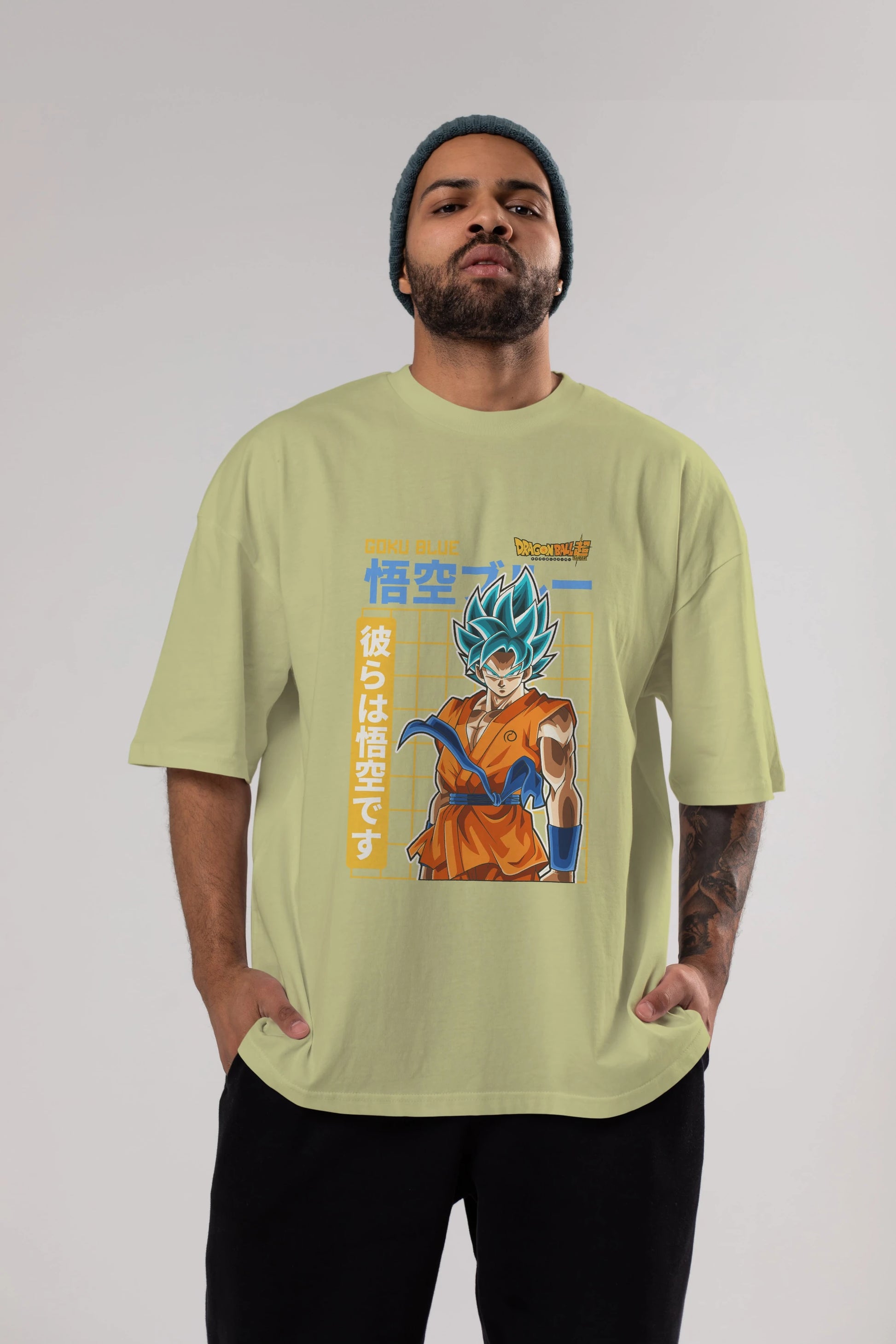 GOKU 1 Anime Ön Baskılı Oversize t-shirt %100 pamuk Erkek Kadın Unisex