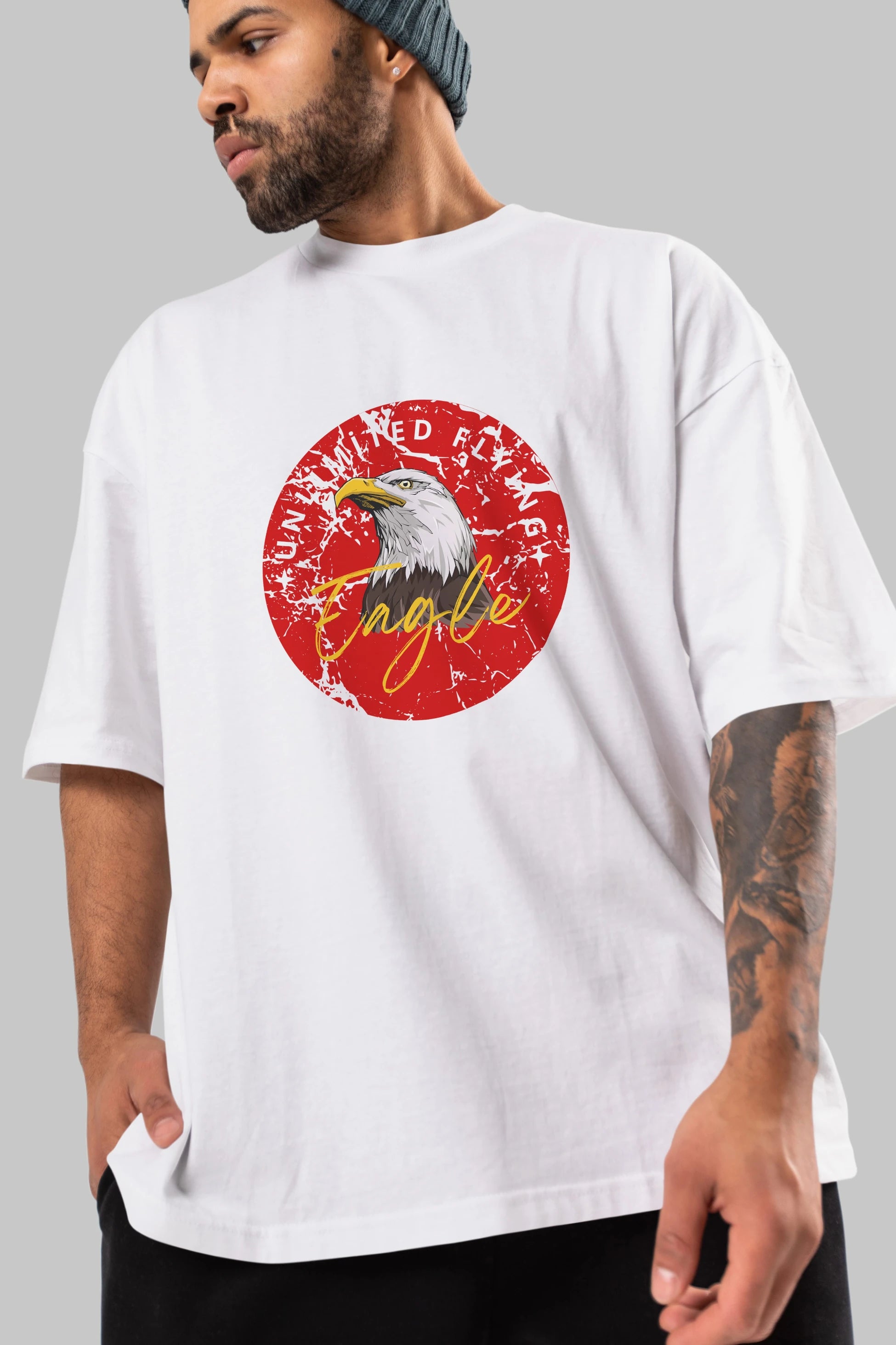 Unlimited Flying Yazılı Ön Baskılı Oversize t-shirt Erkek Kadın Unisex
