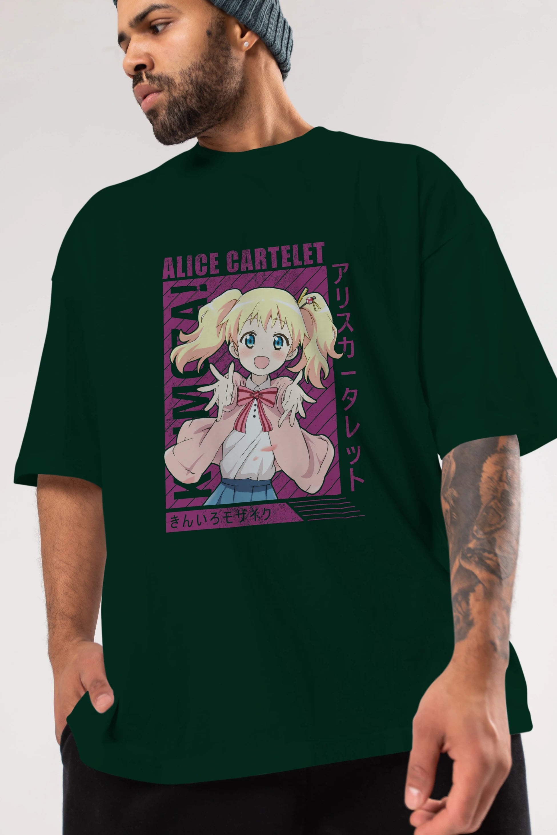 Alice Cartelet 12 Anime Ön Baskılı Oversize t-shirt %100 pamuk Erkek Kadın Unisex