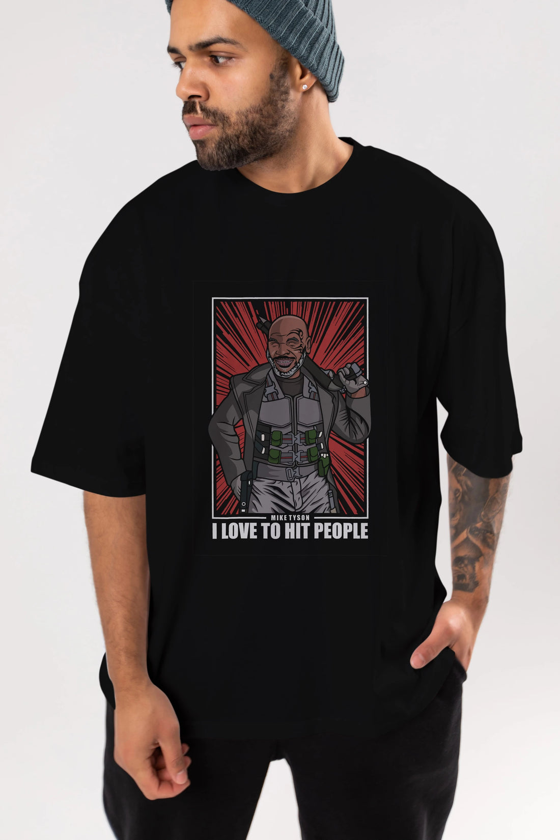 Blade Tyson Ön Baskılı Oversize t-shirt Erkek Kadın Unisex %100 Pamuk tişort