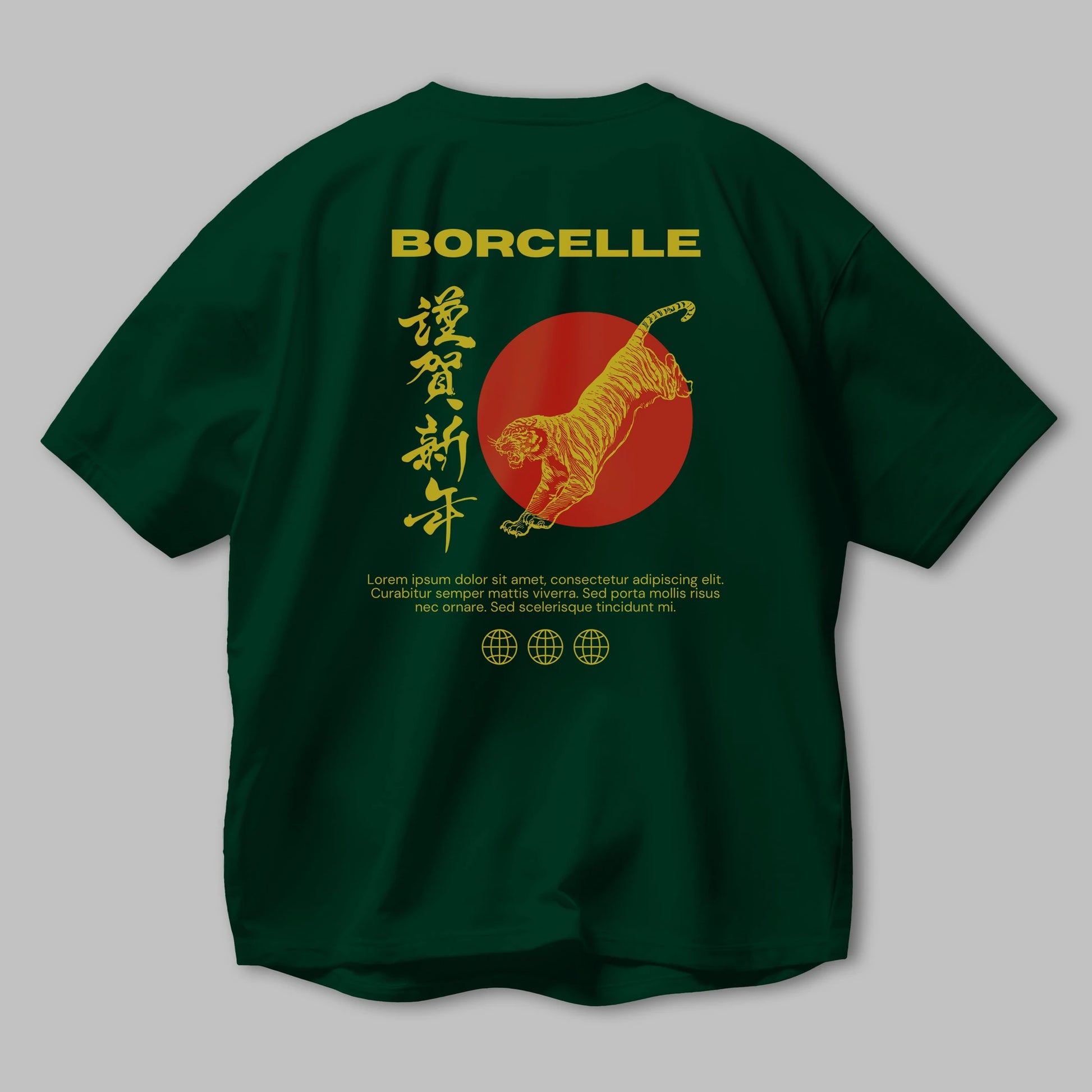 Borcelle Tiger Streetwear Arka Baskılı Oversize t-shirt Erkek Kadın Unisex