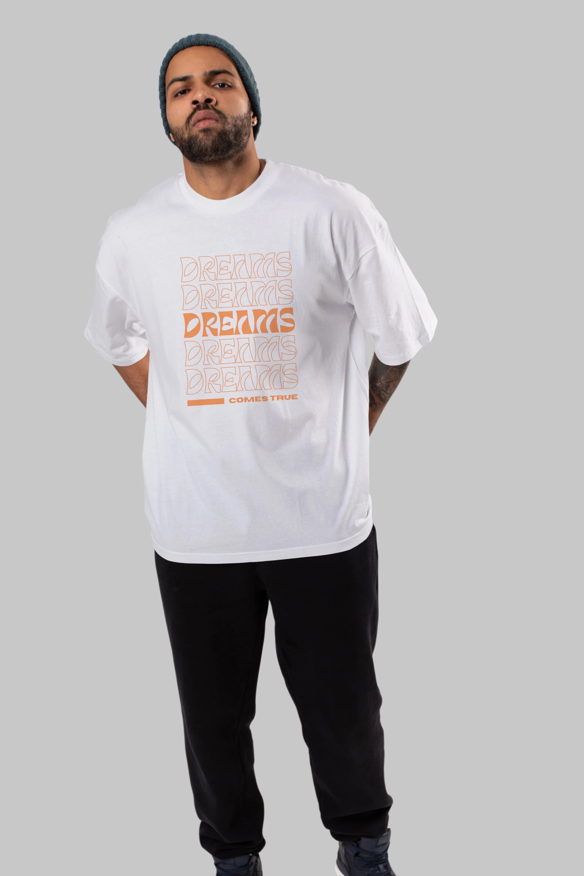 Dreams Yazılı Ön Baskılı Oversize t-shirt Erkek Kadın Unisex