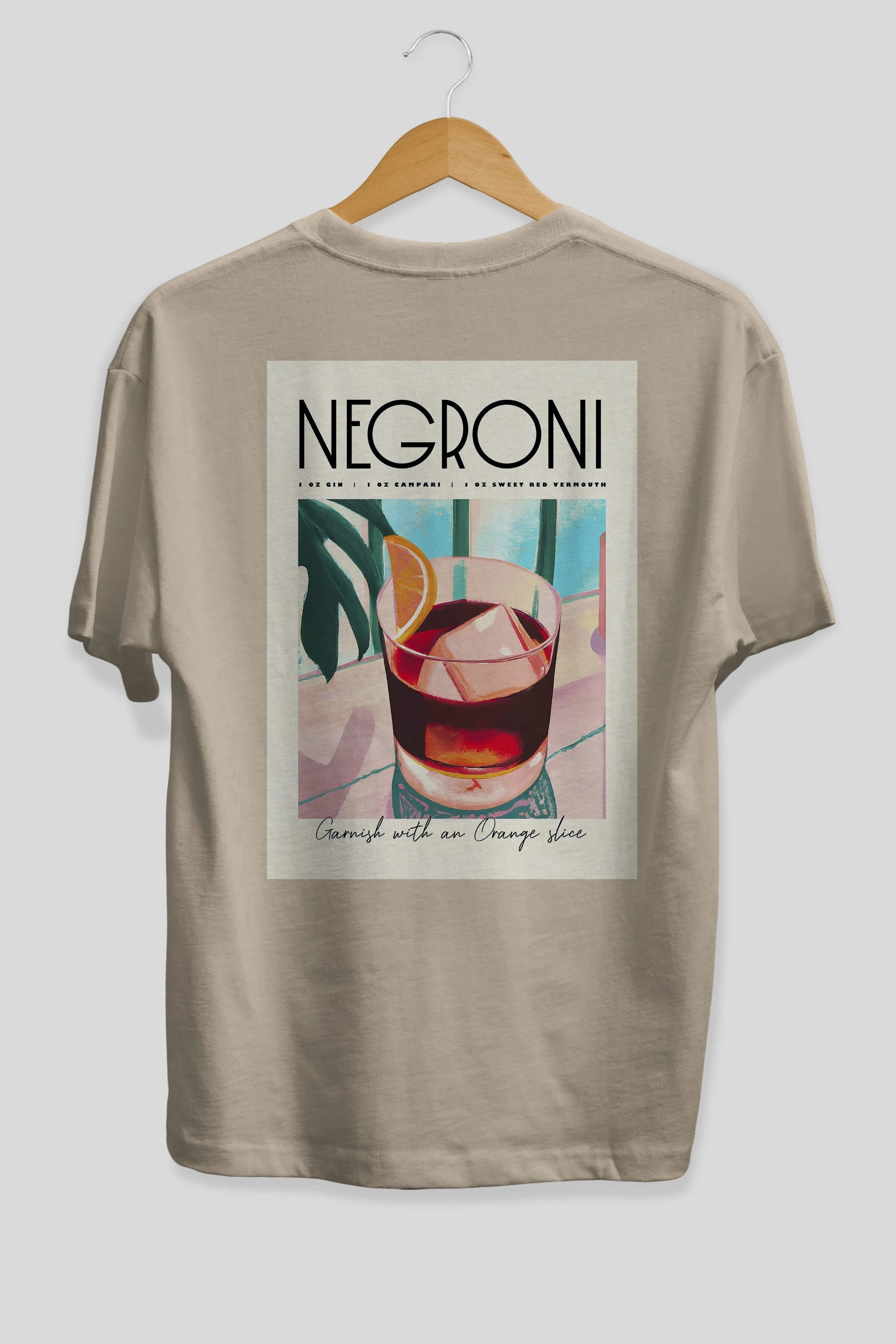 Negroni 4 Arka Baskılı Oversize t-shirt Erkek Kadın Unisex %100 Pamuk Bisiklet Yaka tişort