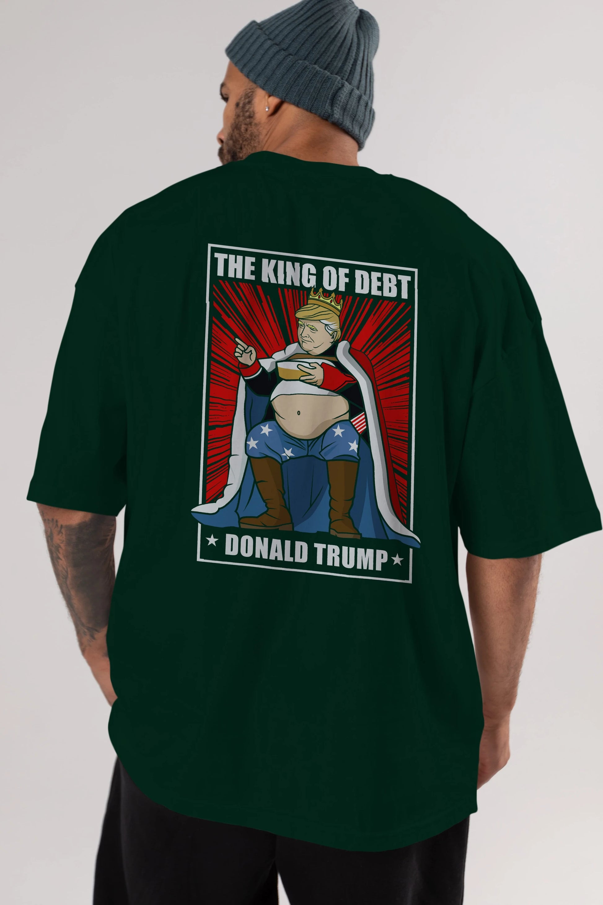 Trump King Arka Baskılı Oversize t-shirt Erkek Kadın Unisex %100 Pamuk tişort