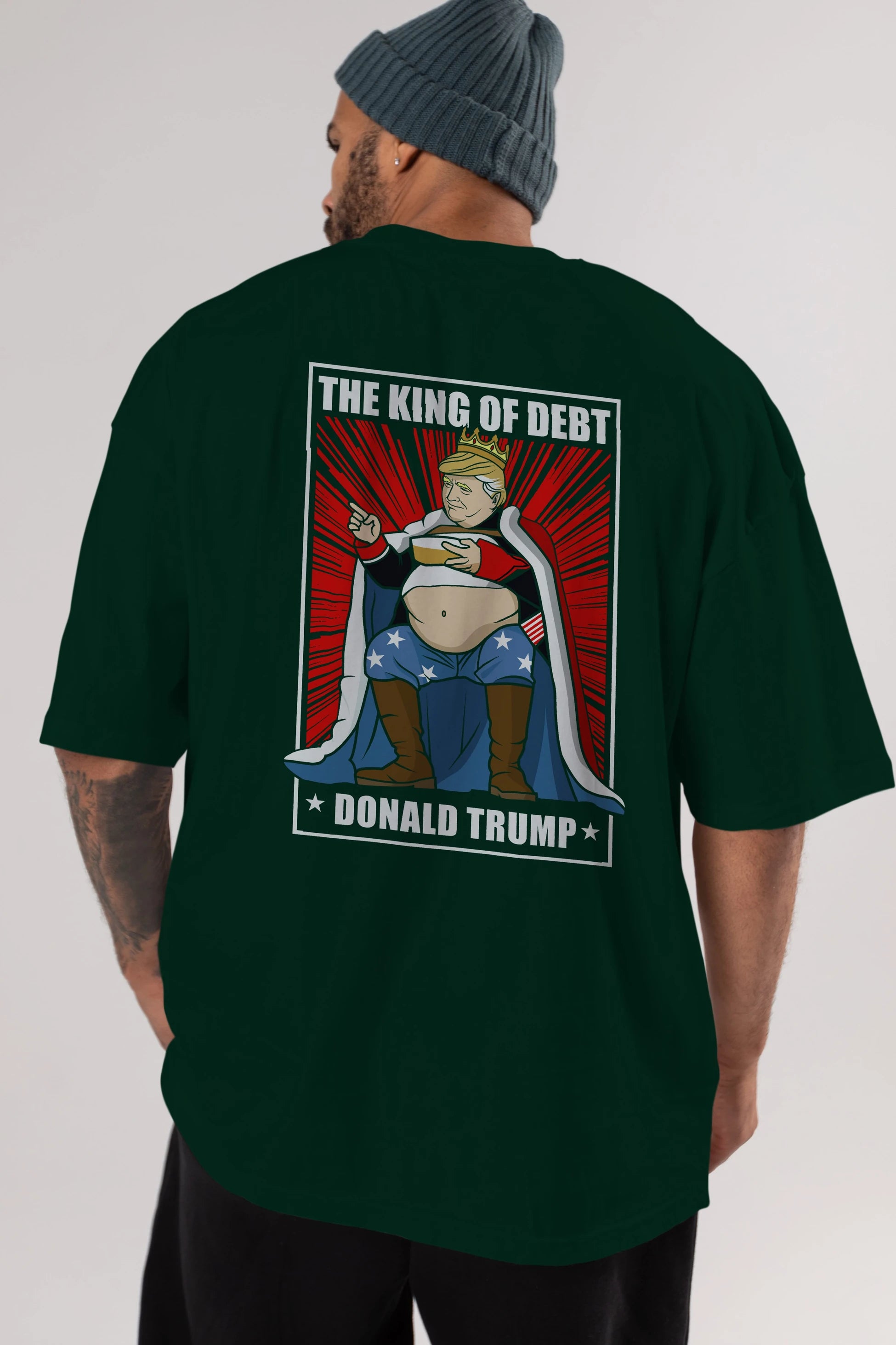 Trump King Arka Baskılı Oversize t-shirt Erkek Kadın Unisex %100 Pamuk tişort