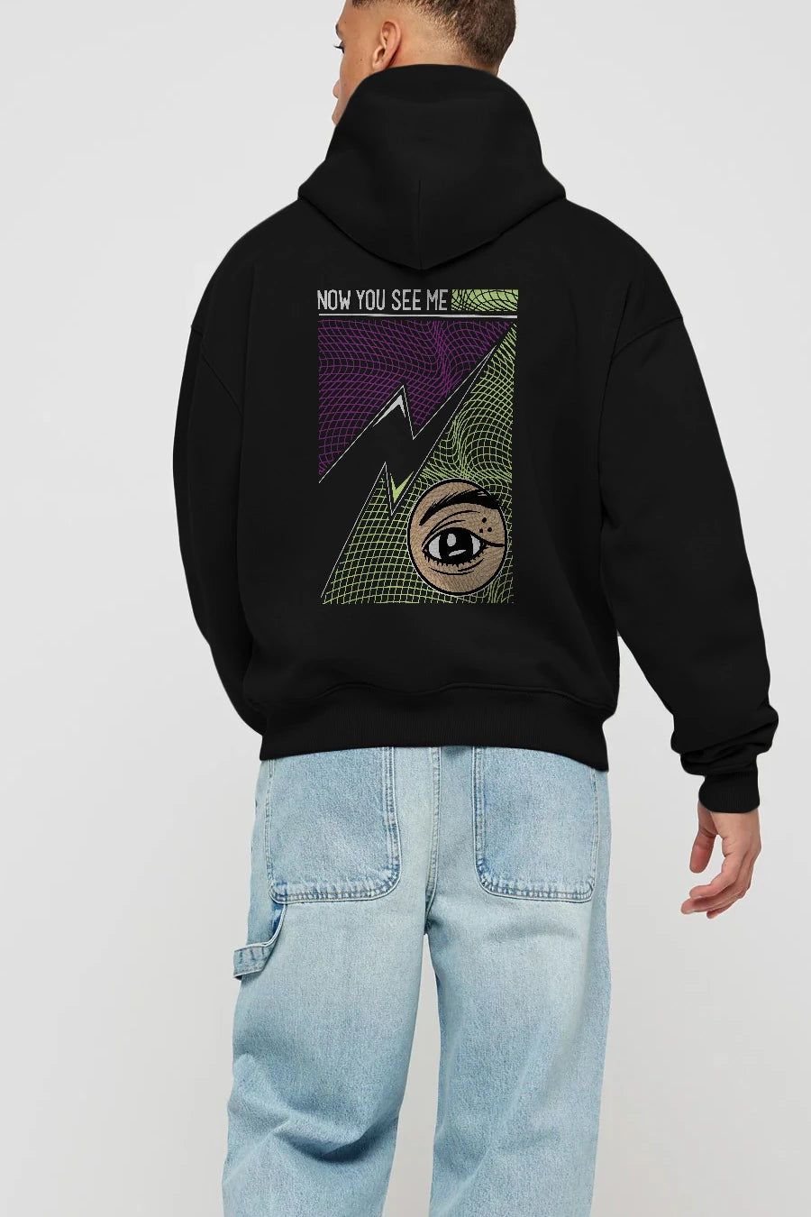 Now You See Me Arka Baskılı Hoodie Oversize Kapüşonlu Sweatshirt Erkek Kadın Unisex
