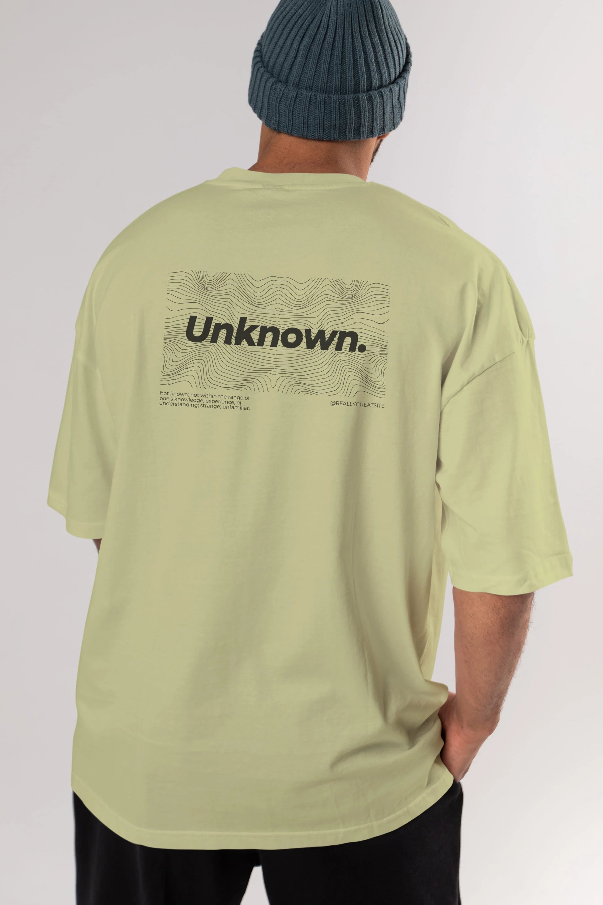 Unknown Yazılı Arka Baskılı Oversize t-shirt Erkek Kadın Unisex