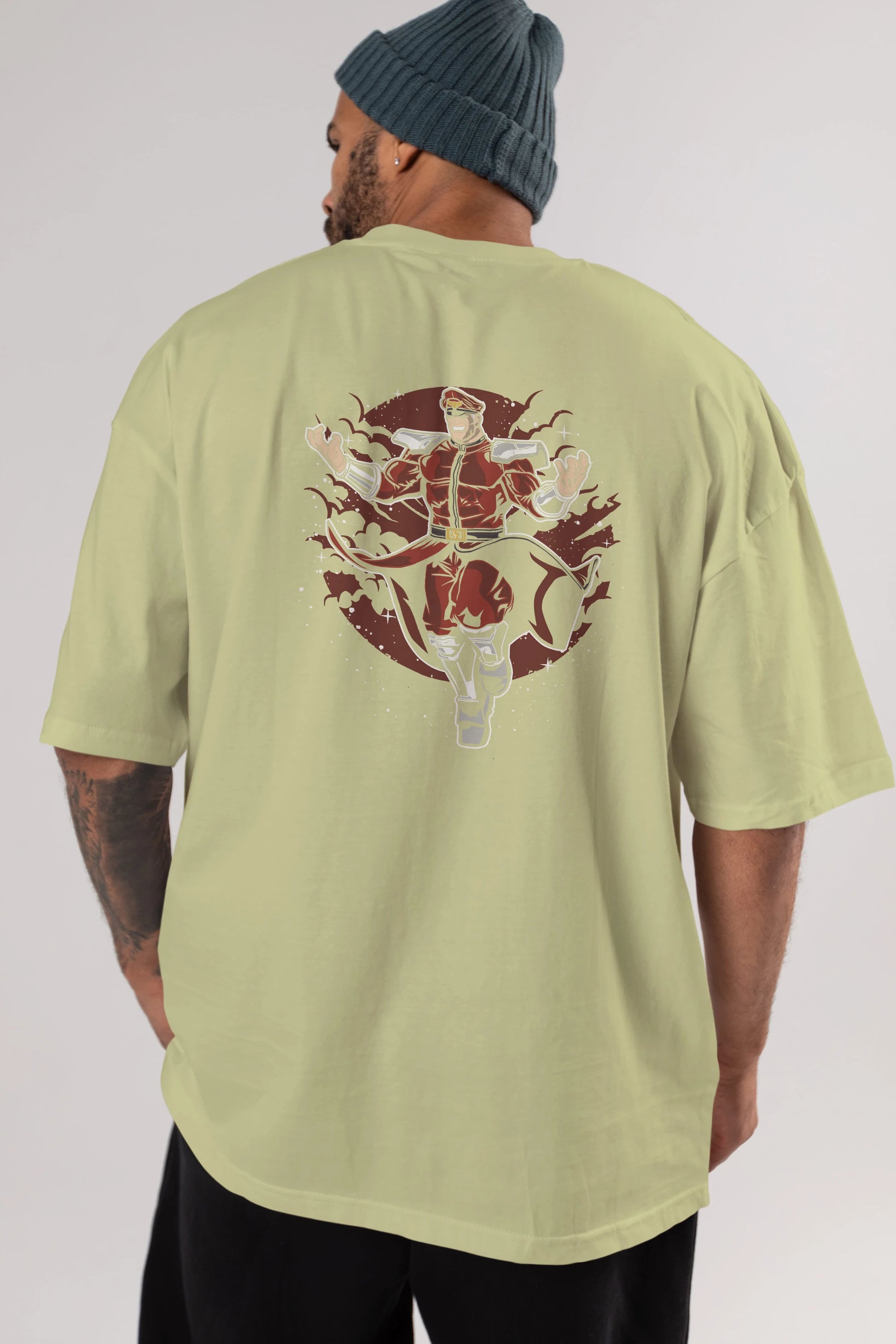 M BISON Arka Baskılı Oversize t-shirt Erkek Kadın Unisex %100 Pamuk