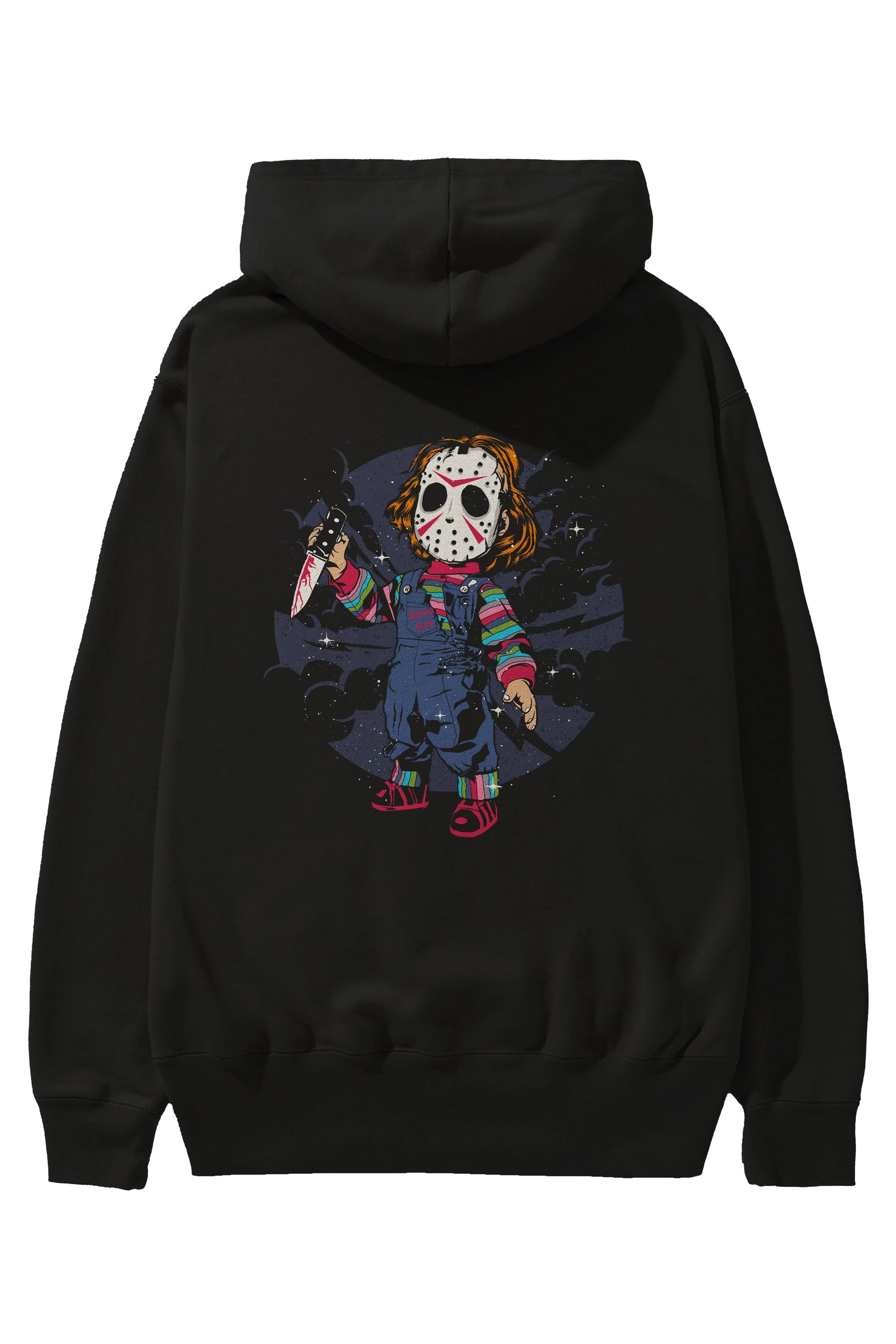 Chucky Arka Baskılı Hoodie Oversize Kapüşonlu Sweatshirt Erkek Kadın Unisex