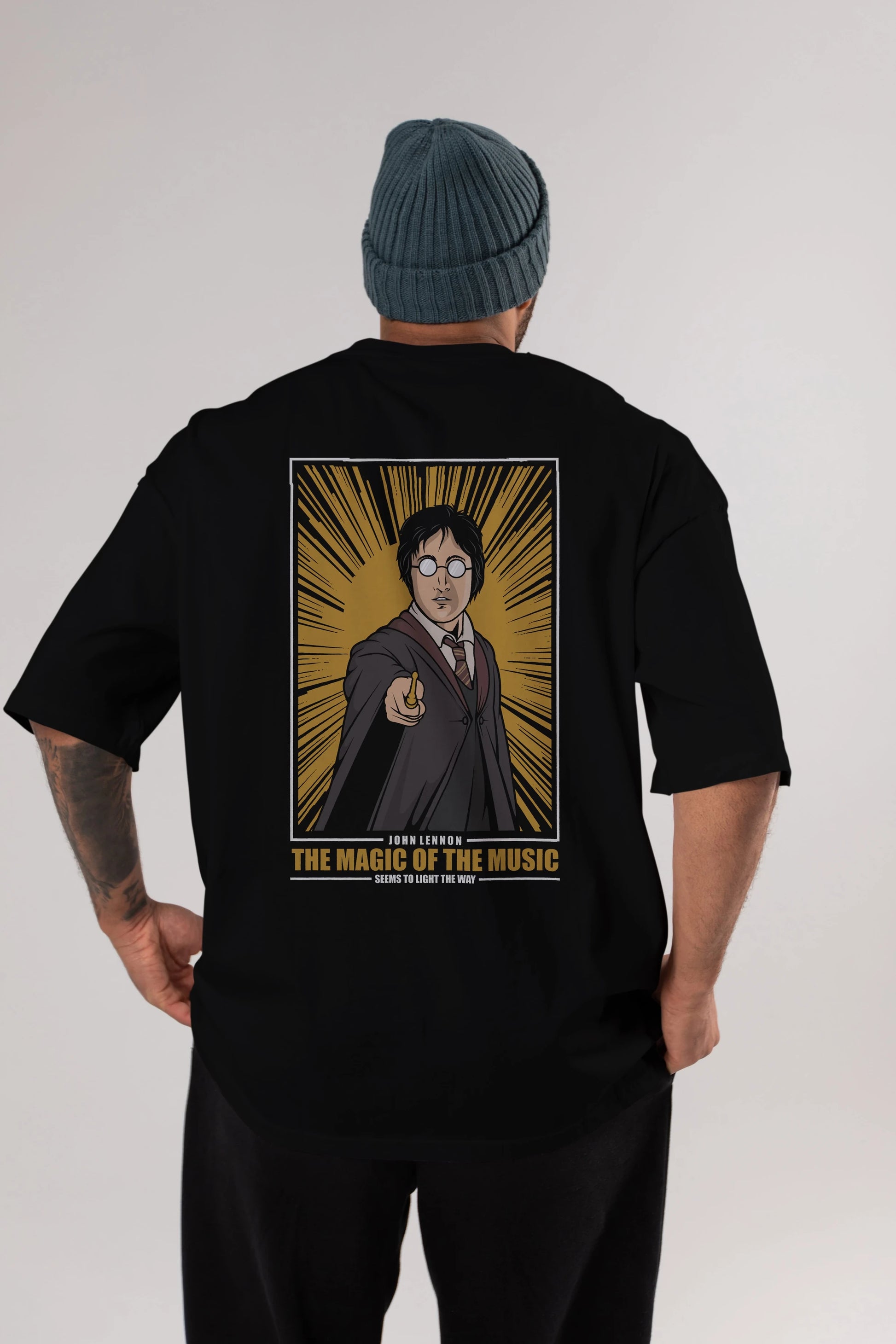 John Potter Arka Baskılı Oversize t-shirt Erkek Kadın Unisex %100 Pamuk tişort
