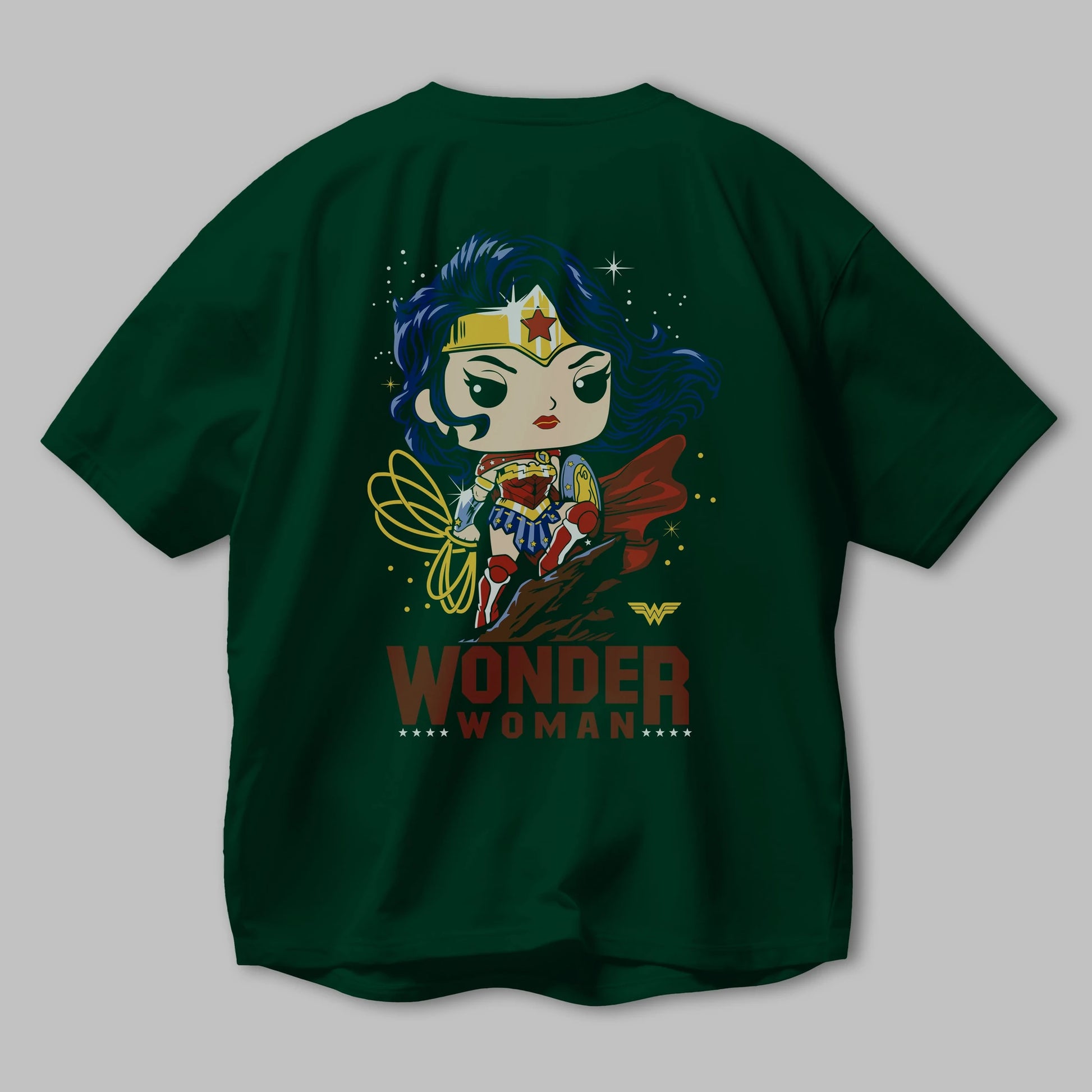 Wonder Woman (2) Arka Baskılı Oversize t-shirt Erkek Kadın Unisex %100 Pamuk Bisiklet Yaka tişort