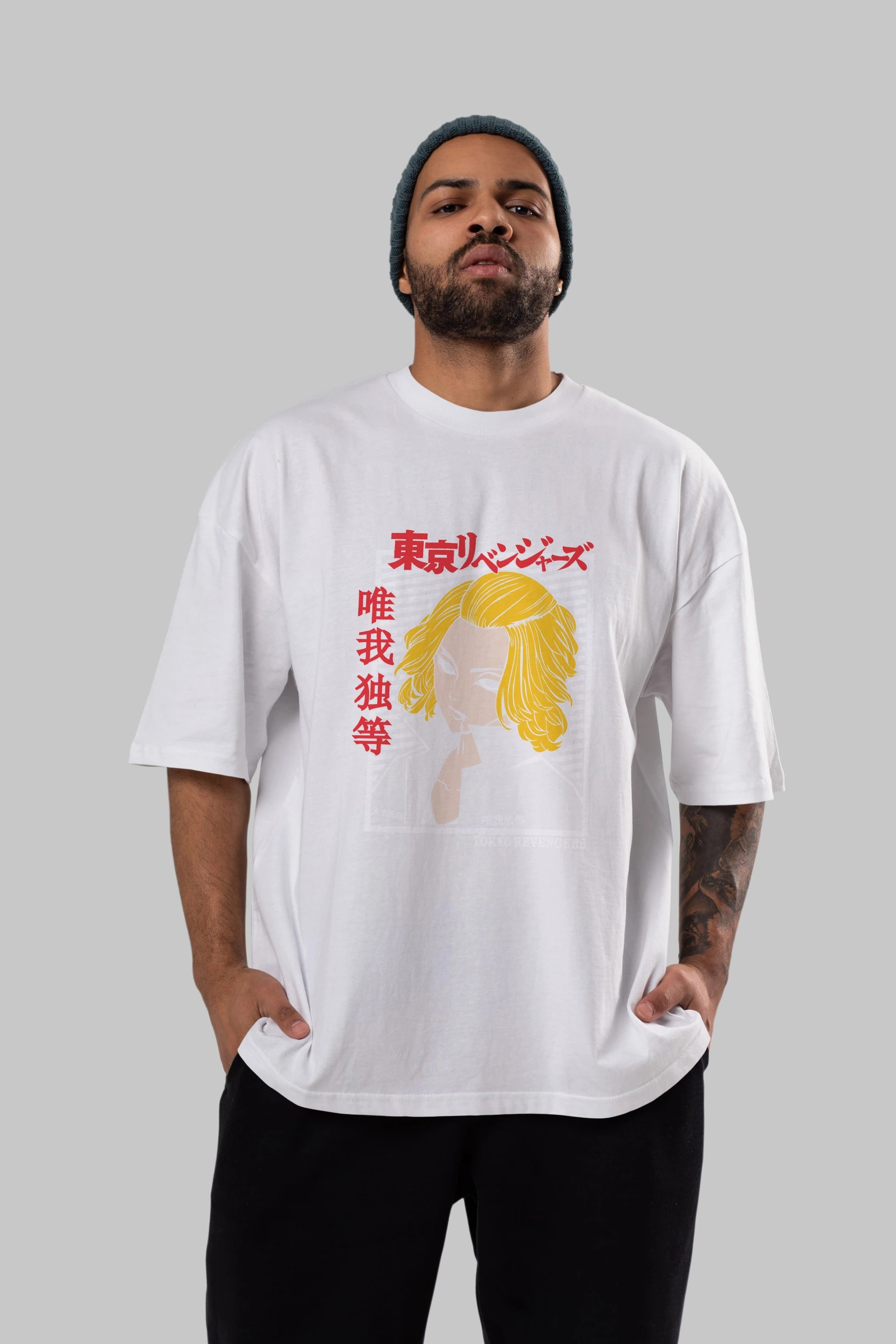 TokyoRev. M Anime Ön Baskılı Oversize t-shirt %100 pamuk Erkek Kadın Unisex