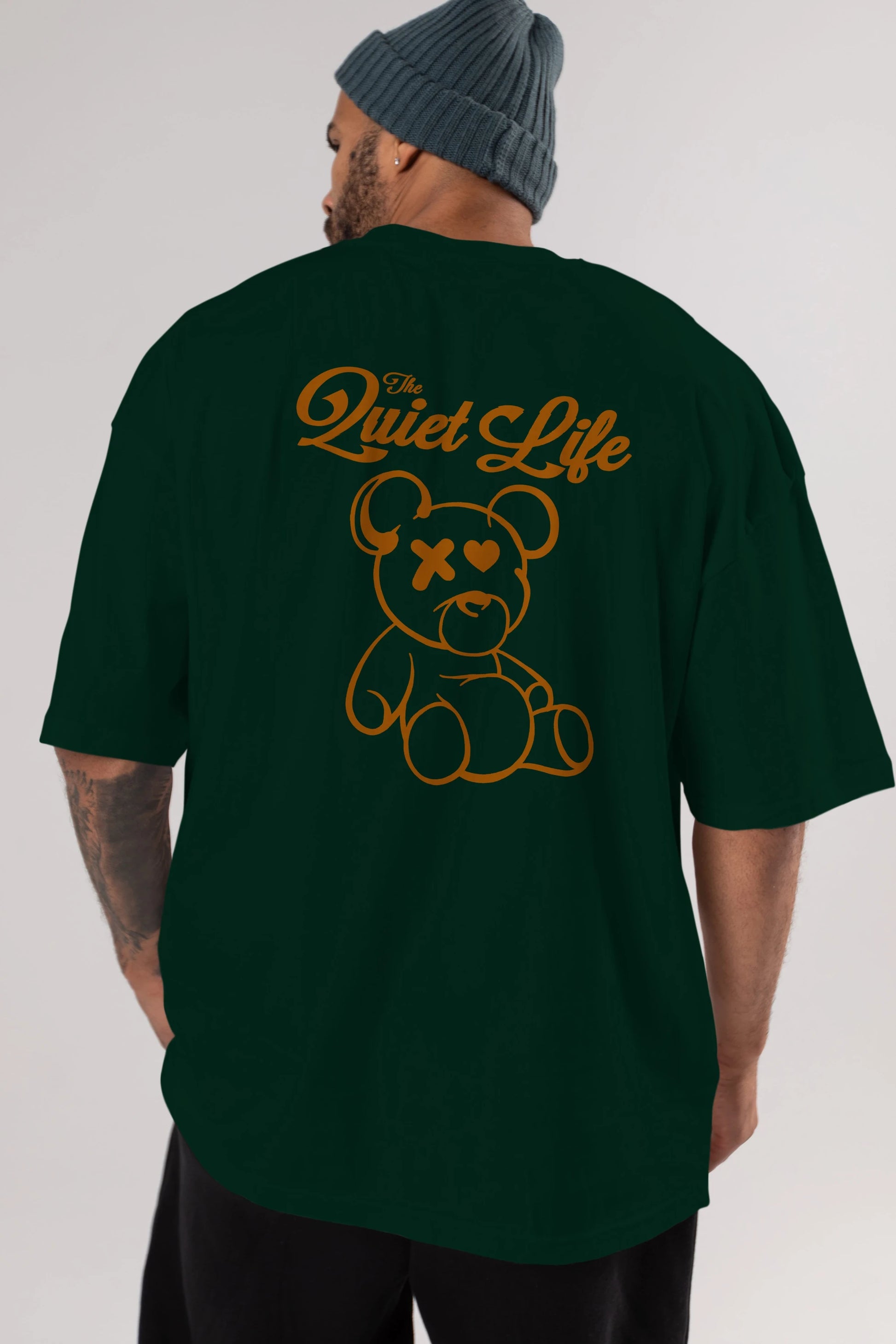 The Life Bear Arka Baskılı Oversize t-shirt Erkek Kadın Unisex