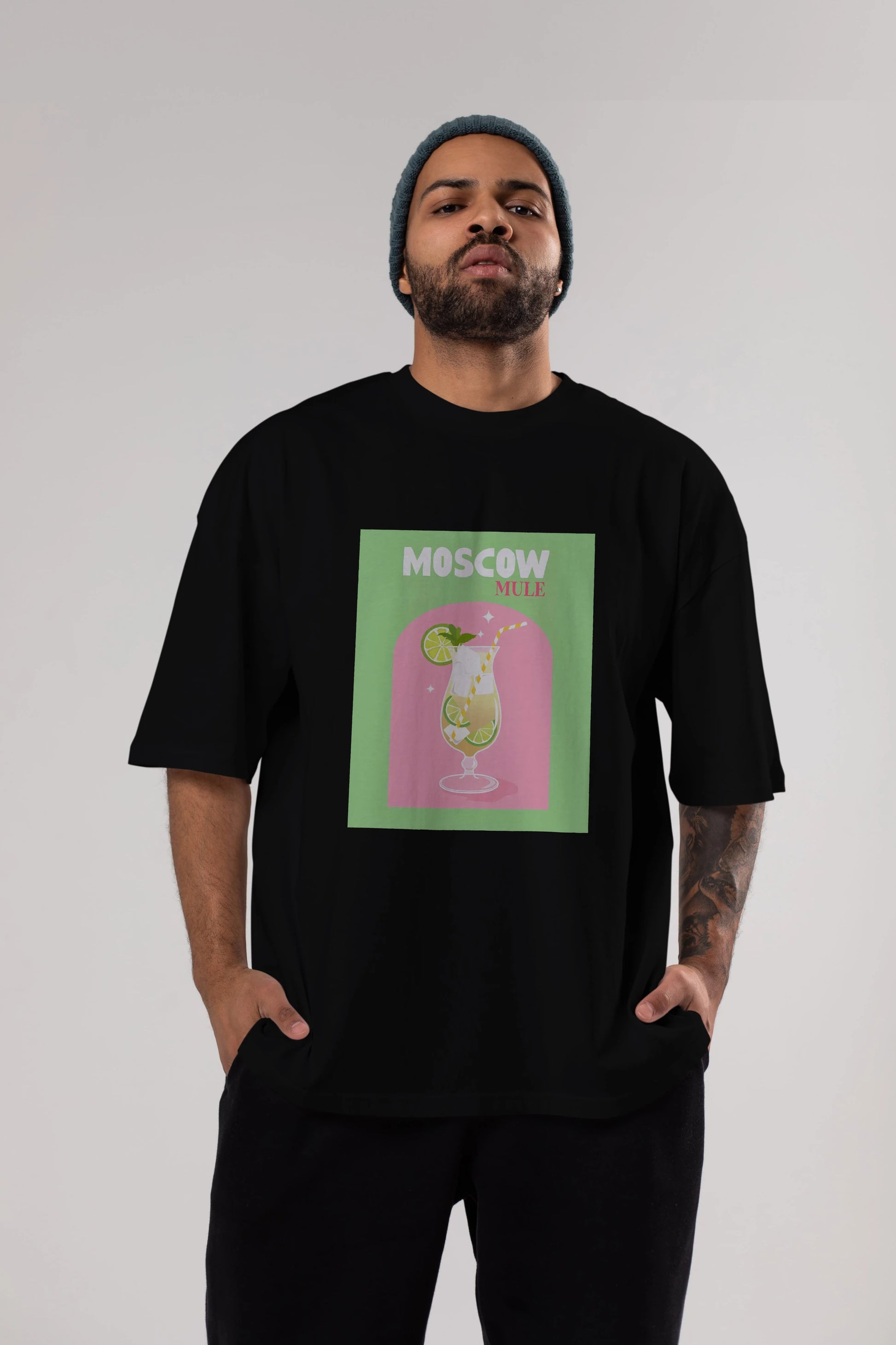Moscow Mule 5 Ön Baskılı Oversize t-shirt Erkek Kadın Unisex %100 Pamuk Bisiklet Yaka tişort