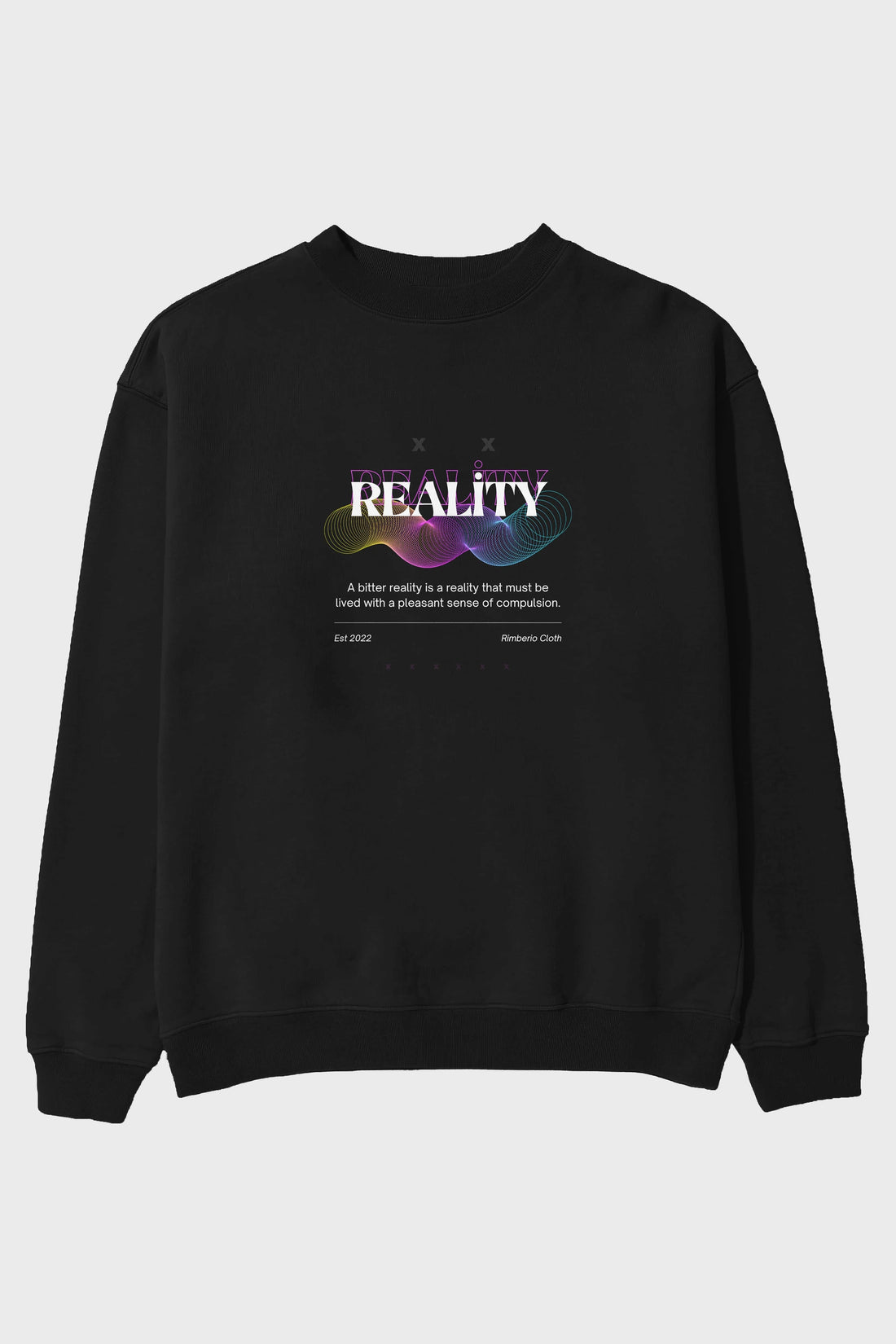 Reality 2 Ön Baskılı Oversize Sweatshirt Erkek Kadın Unisex