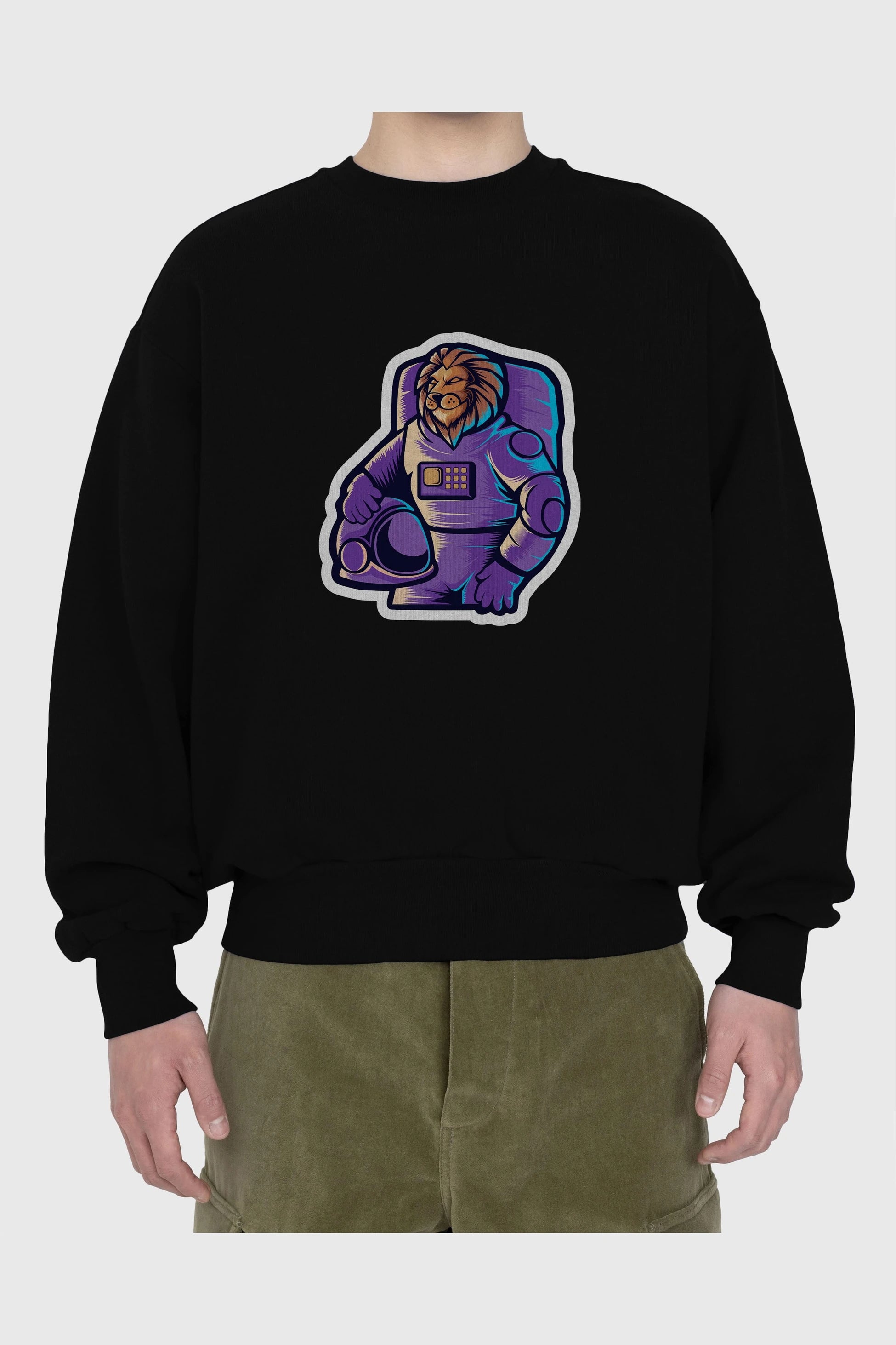 Astroking Sticker Ön Baskılı Oversize Sweatshirt Erkek Kadın Unisex