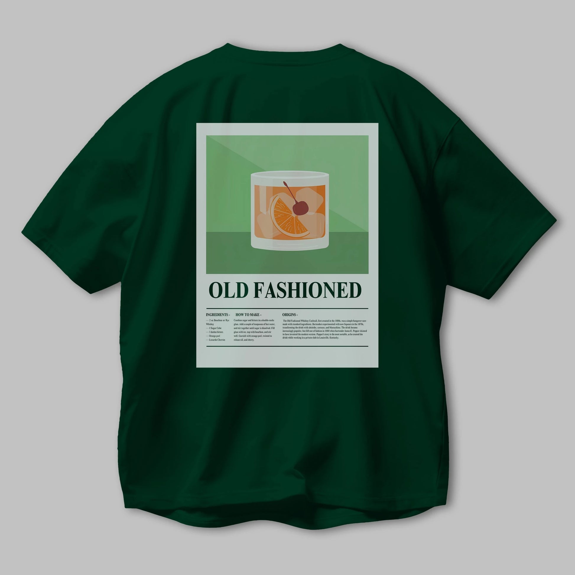 Old Fashioned Arka Baskılı Oversize t-shirt Erkek Kadın Unisex %100 Pamuk Bisiklet Yaka tişort