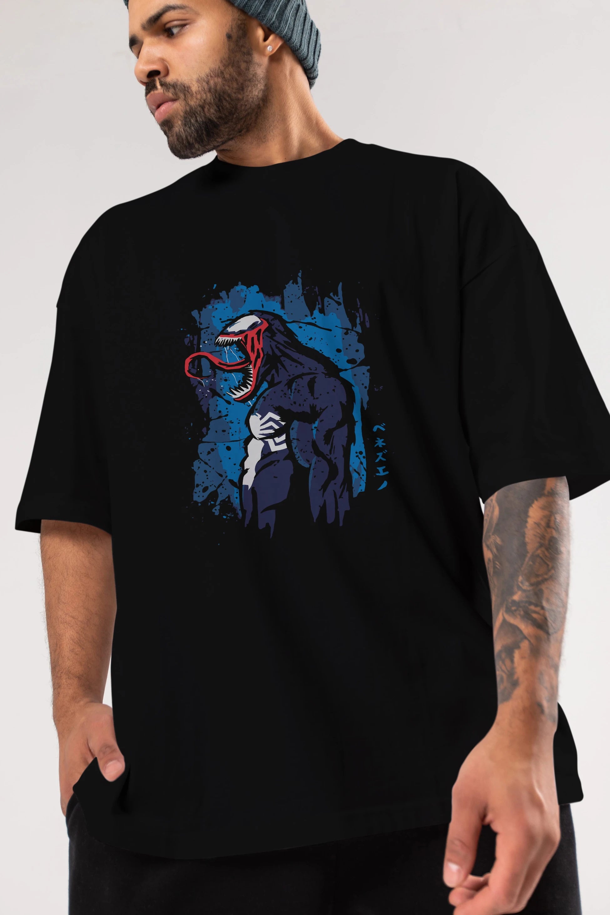 Venom (24) Ön Baskılı Oversize t-shirt Erkek Kadın Unisex %100 Pamuk Bisiklet Yaka tişort