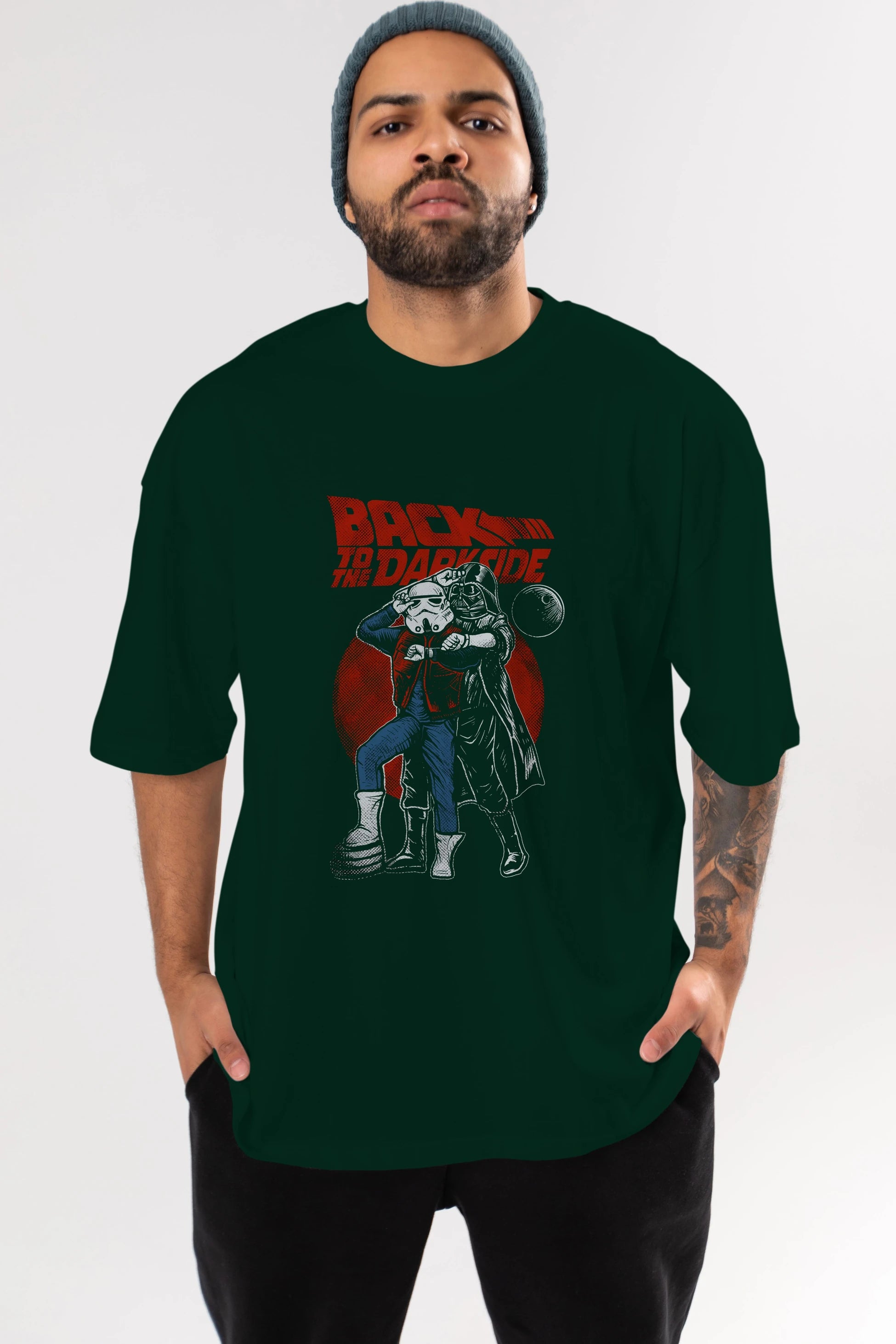 Back To The Darkside Ön Baskılı Oversize t-shirt Erkek Kadın Unisex %100 Pamuk tişort