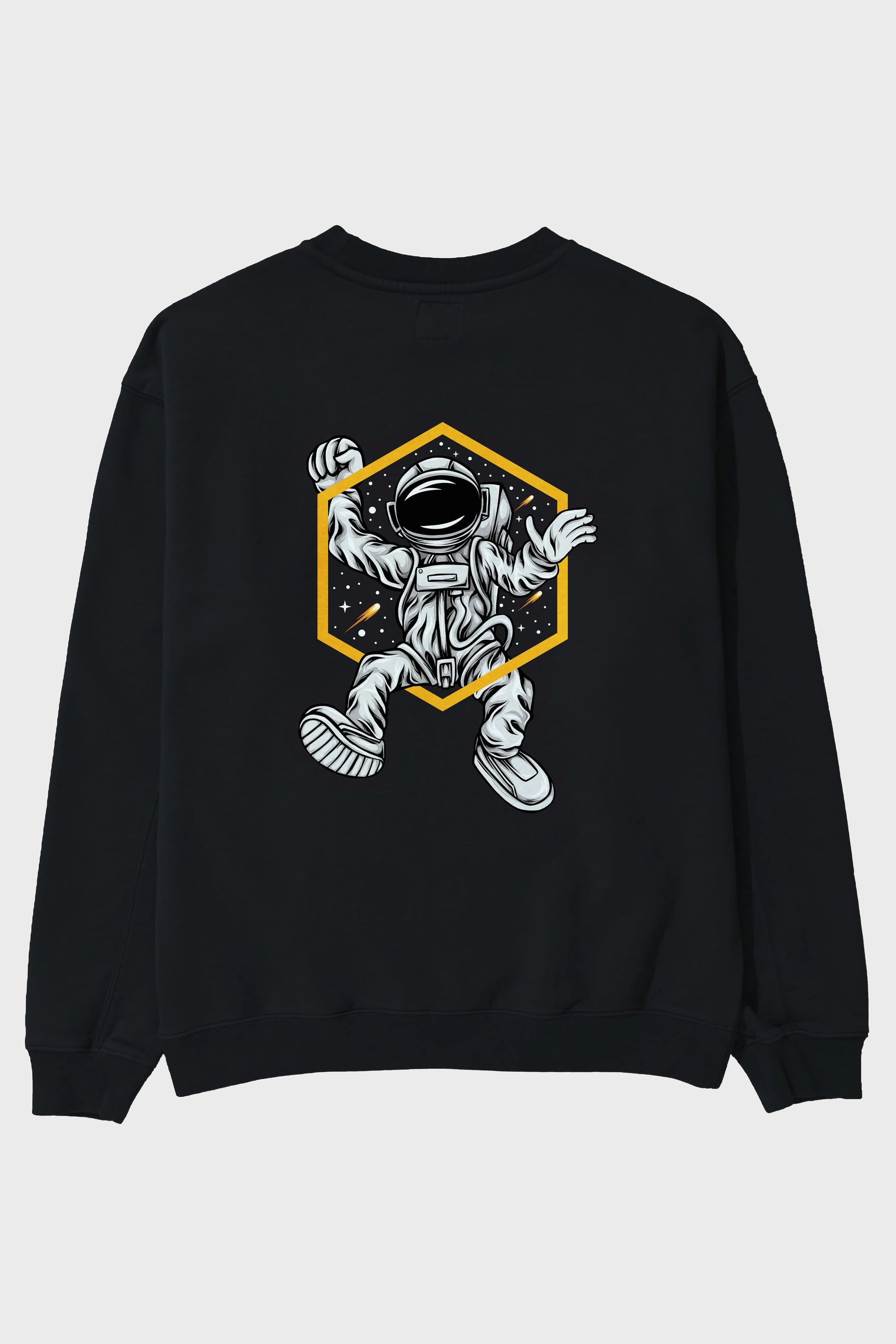 Astrofun Sticker Arka Baskılı Oversize Sweatshirt Erkek Kadın Unisex