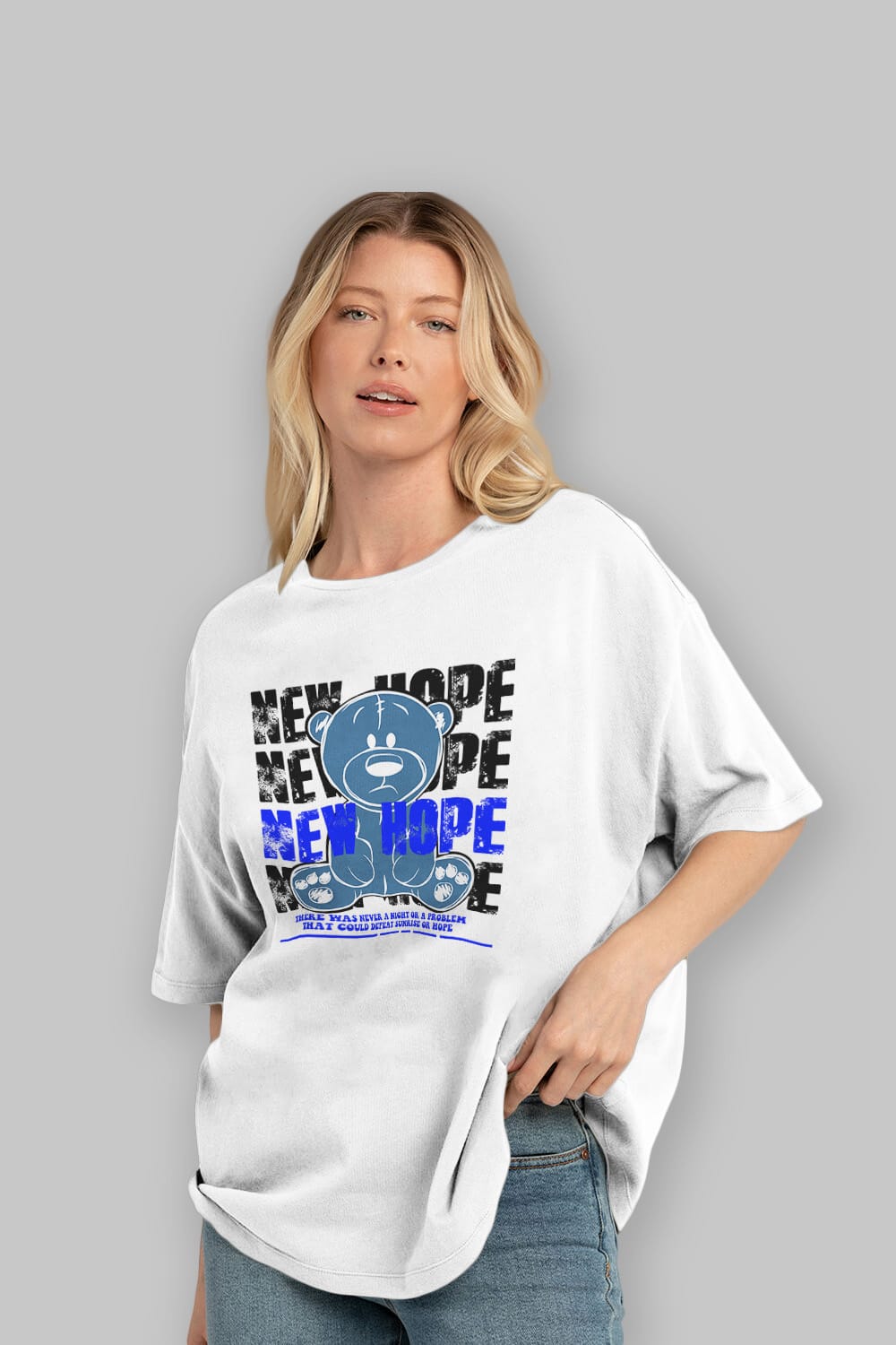Teddy Bear New Hope Ön Baskılı Oversize t-shirt Erkek Kadın Unisex