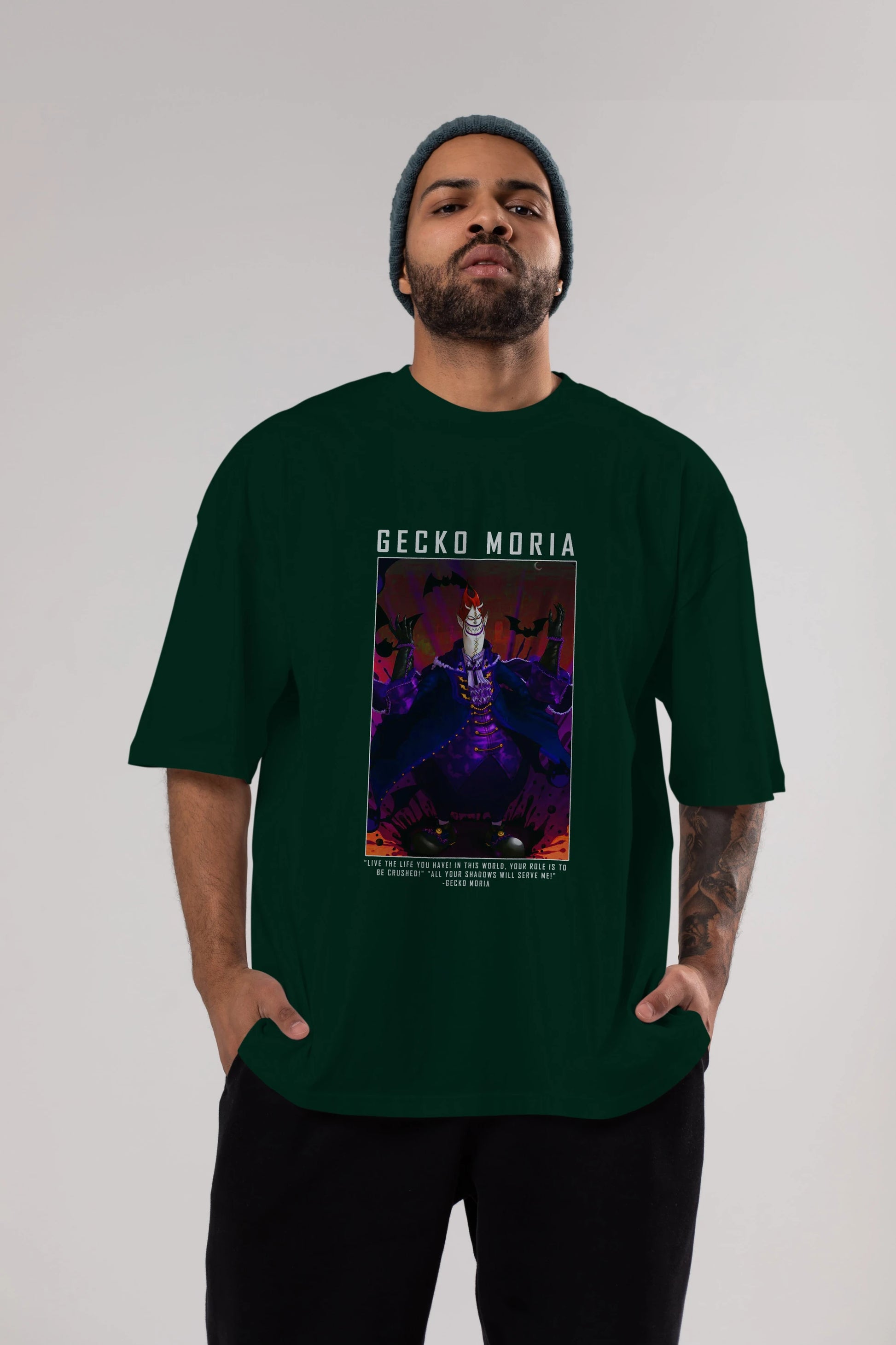 Gecko Moria Anime Ön Baskılı Oversize t-shirt Erkek Kadın Unisex