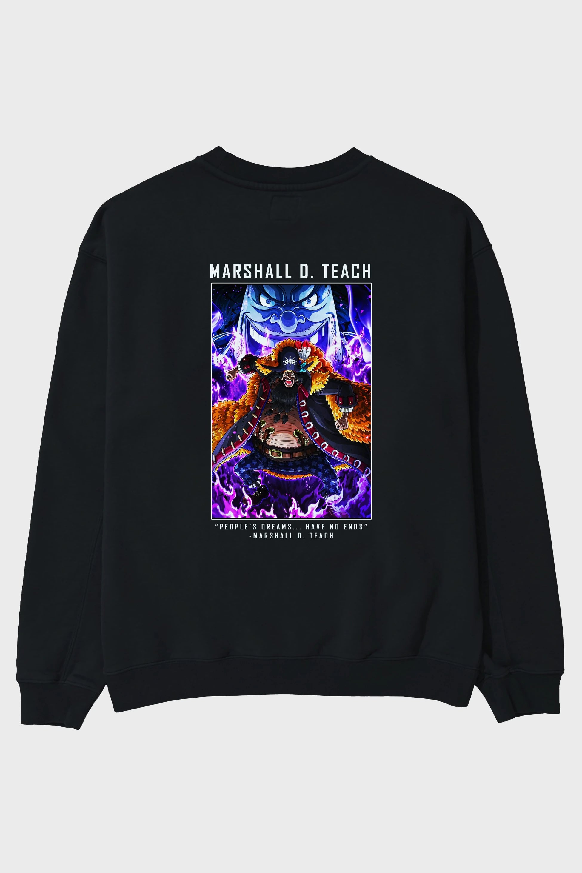 Blackbeard Arka Baskılı Anime Oversize Sweatshirt Erkek Kadın Unisex