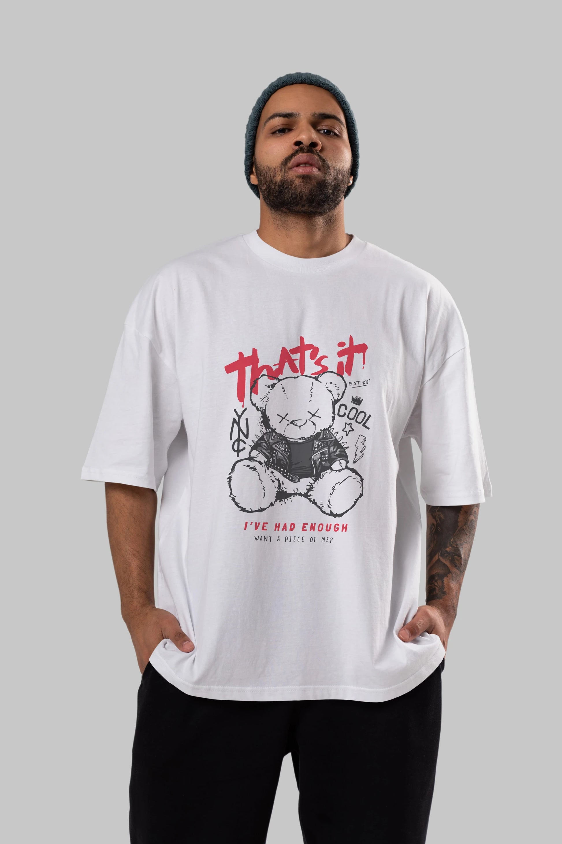Thats it Bear Ön Baskılı Oversize t-shirt Erkek Kadın Unisex