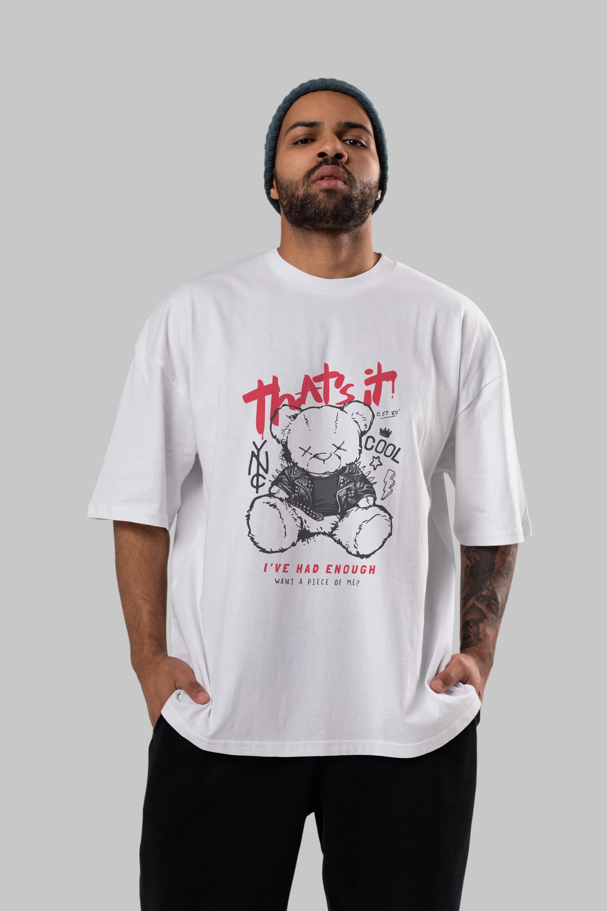 Thats it Bear Ön Baskılı Oversize t-shirt Erkek Kadın Unisex