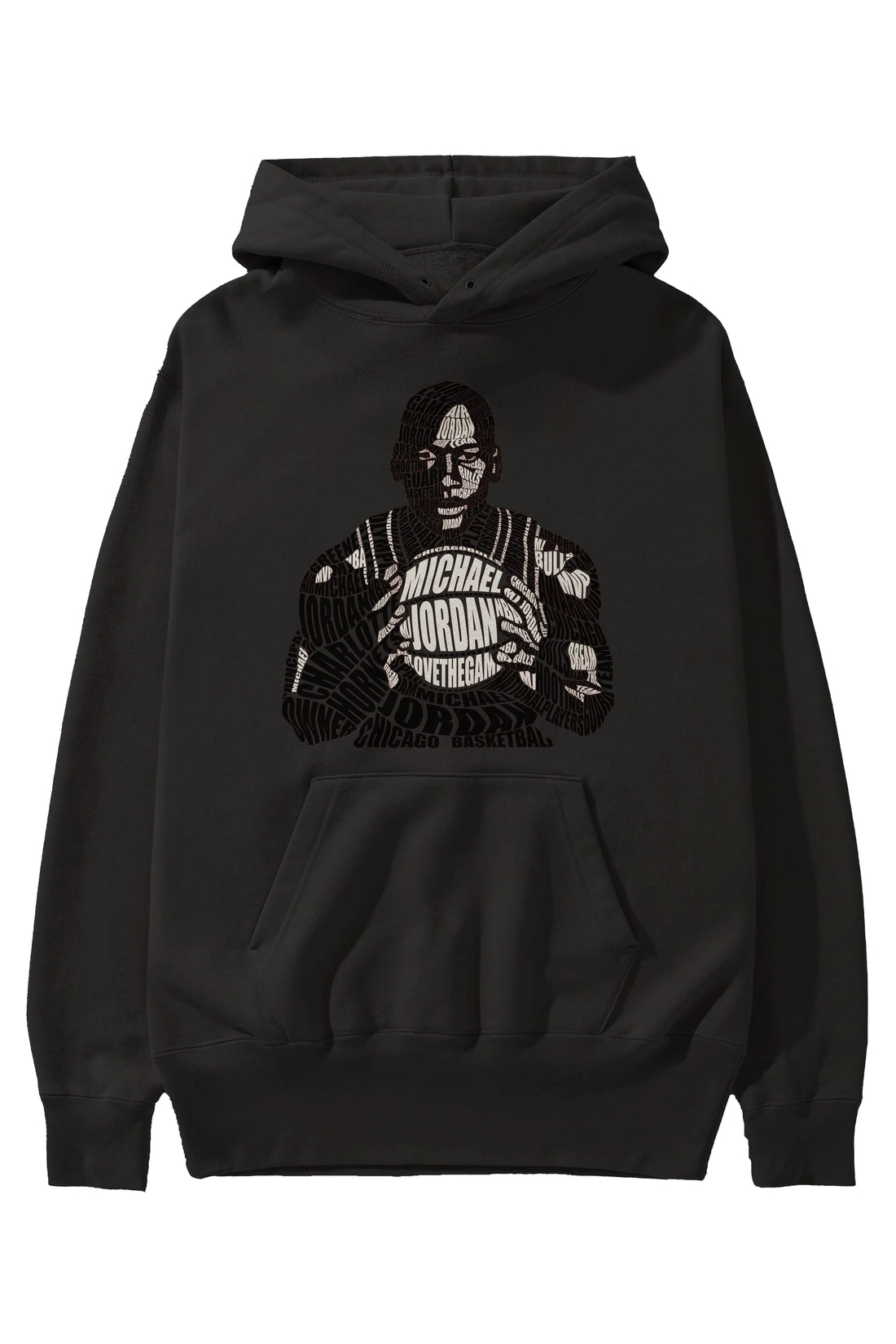 Michael Jordan Calligram Ön Baskılı Hoodie Oversize Kapüşonlu Sweatshirt Erkek Kadın Unisex