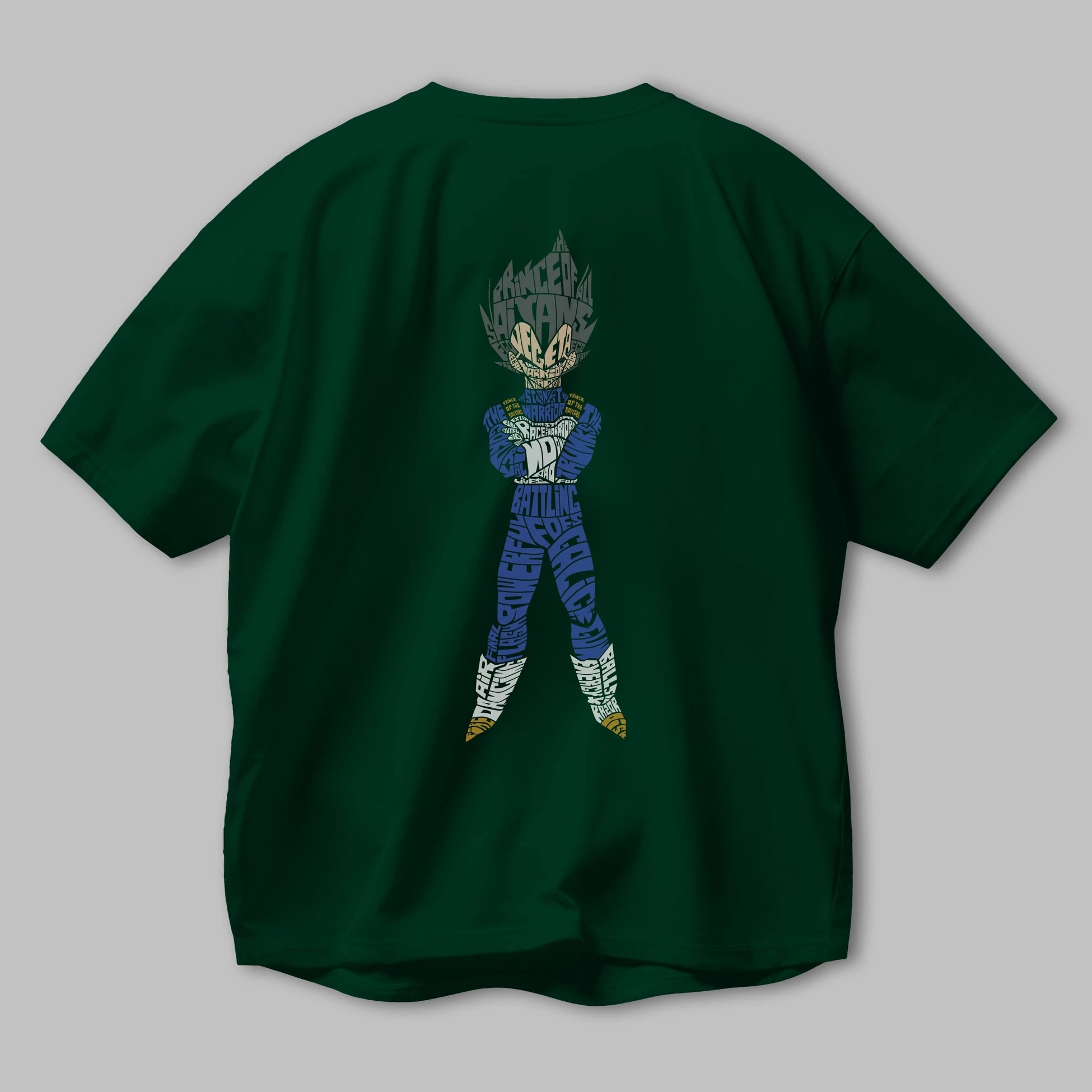 Vegeta Arka Baskılı Oversize t-shirt %100 pamuk Erkek Kadın Unisex