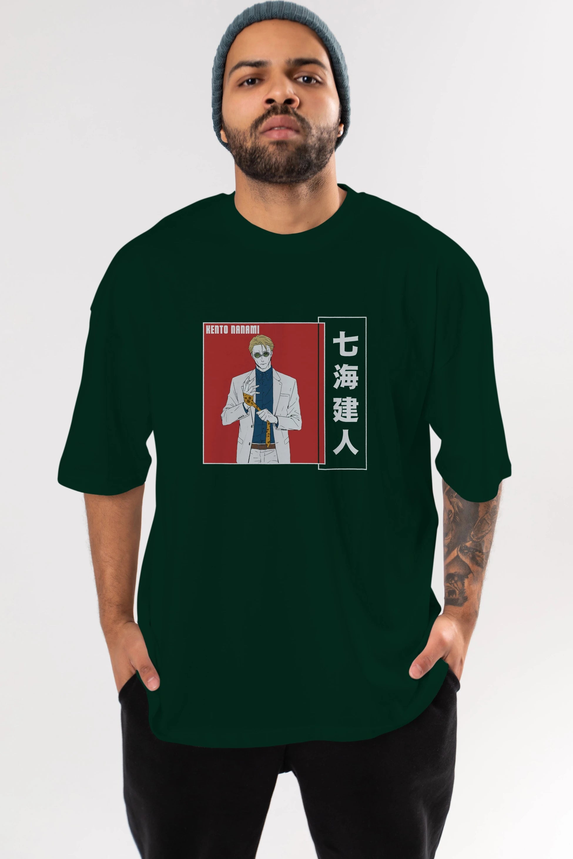 Kento Nanami 1 Anime Ön Baskılı Oversize t-shirt %100 pamuk Erkek Kadın Unisex