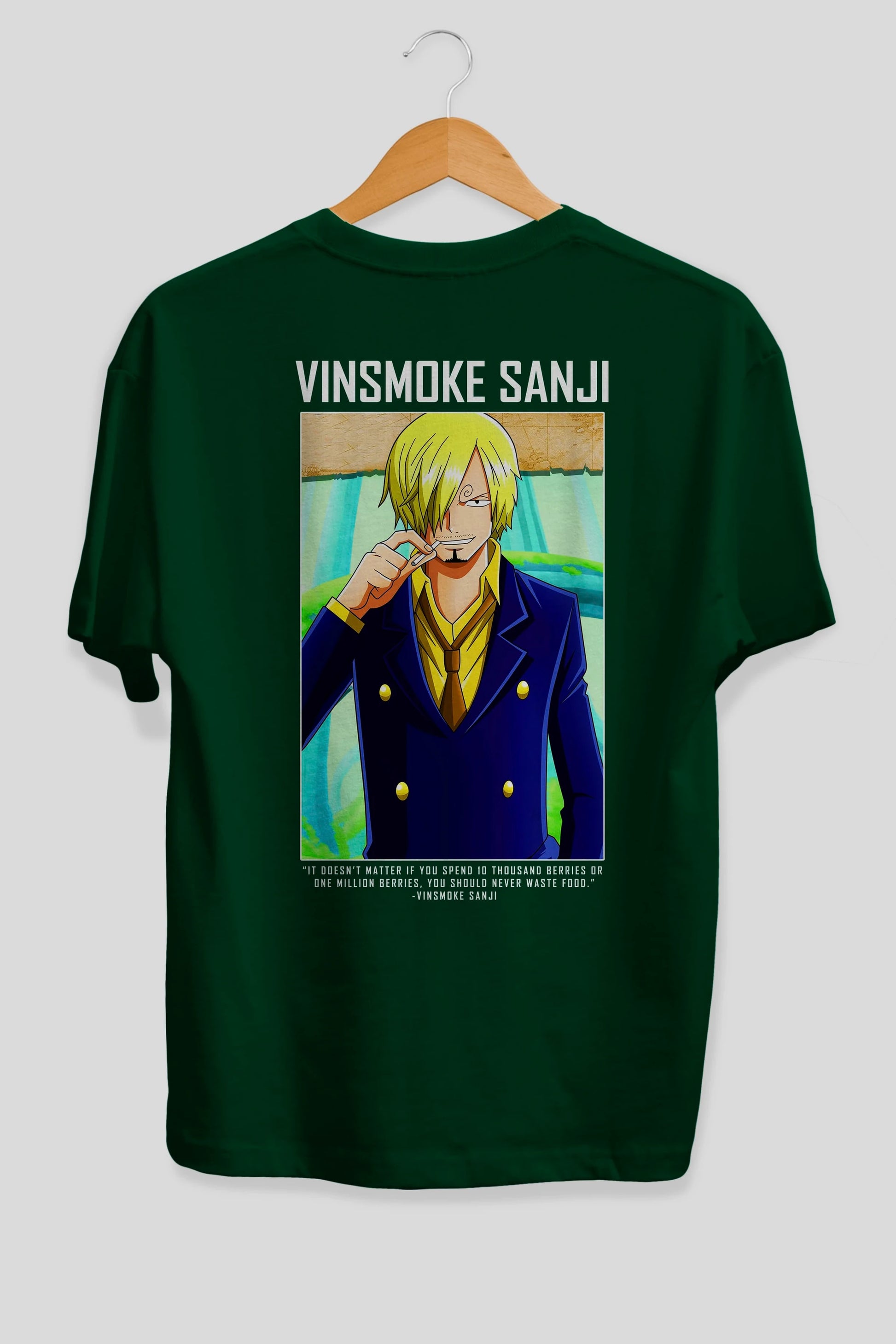 Sanji 2 Anime Arka Baskılı Oversize t-shirt Erkek Kadın Unisex %100 pamuk tişort