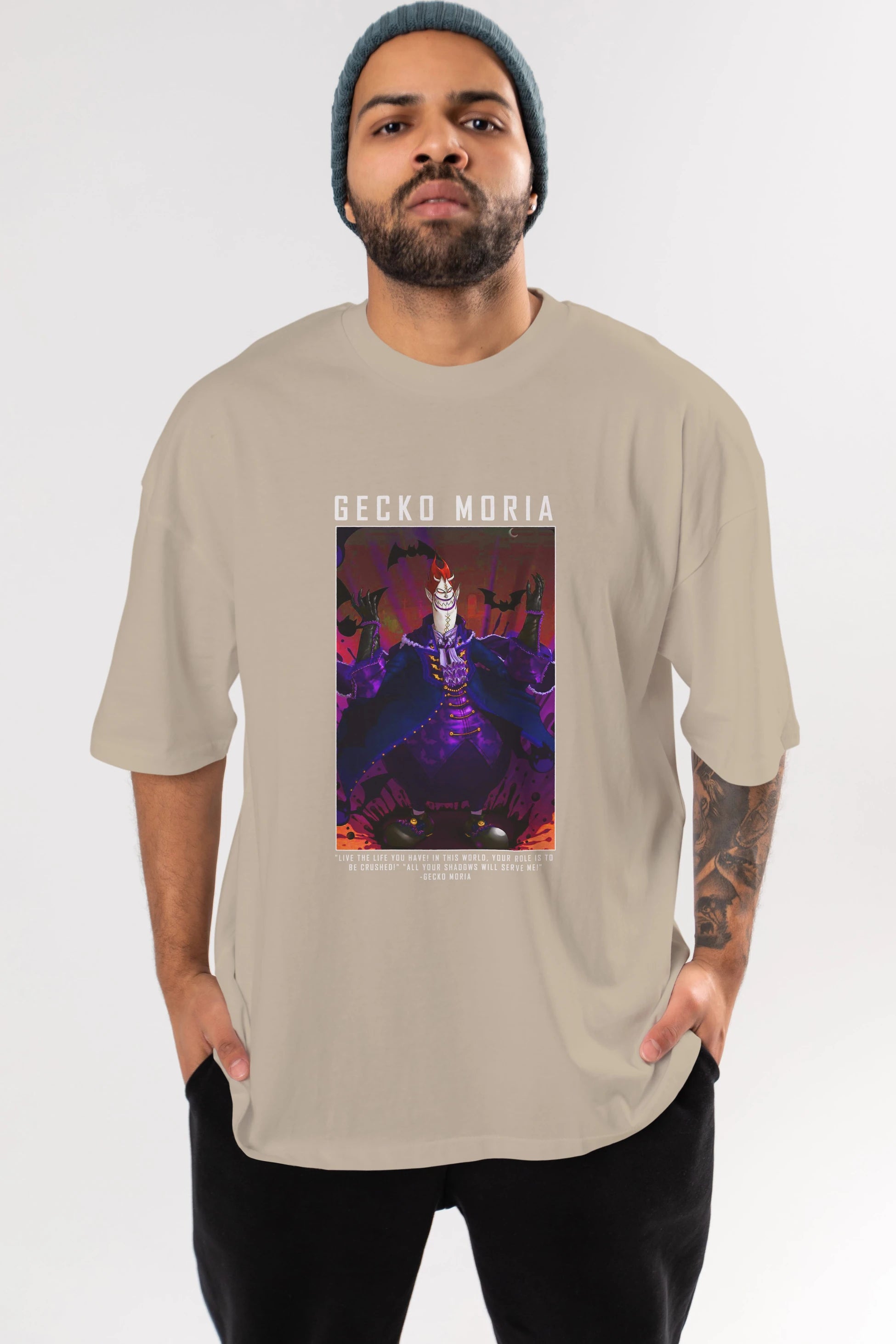 Gecko Moria Anime Ön Baskılı Oversize t-shirt Erkek Kadın Unisex