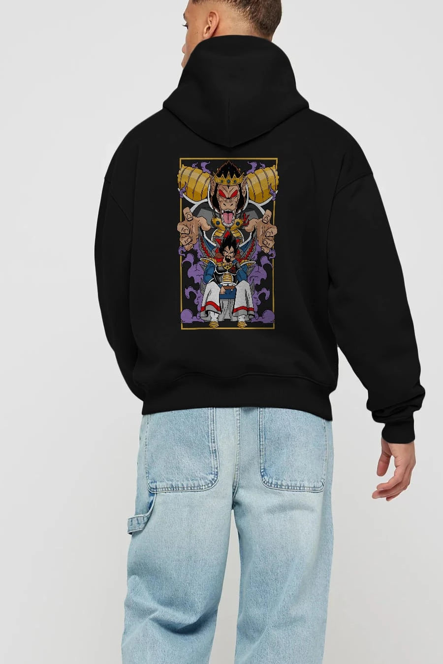 DragonBall ReyVegeta Anime Arka Baskılı Hoodie Oversize Kapüşonlu Sweatshirt Erkek Kadın Unisex