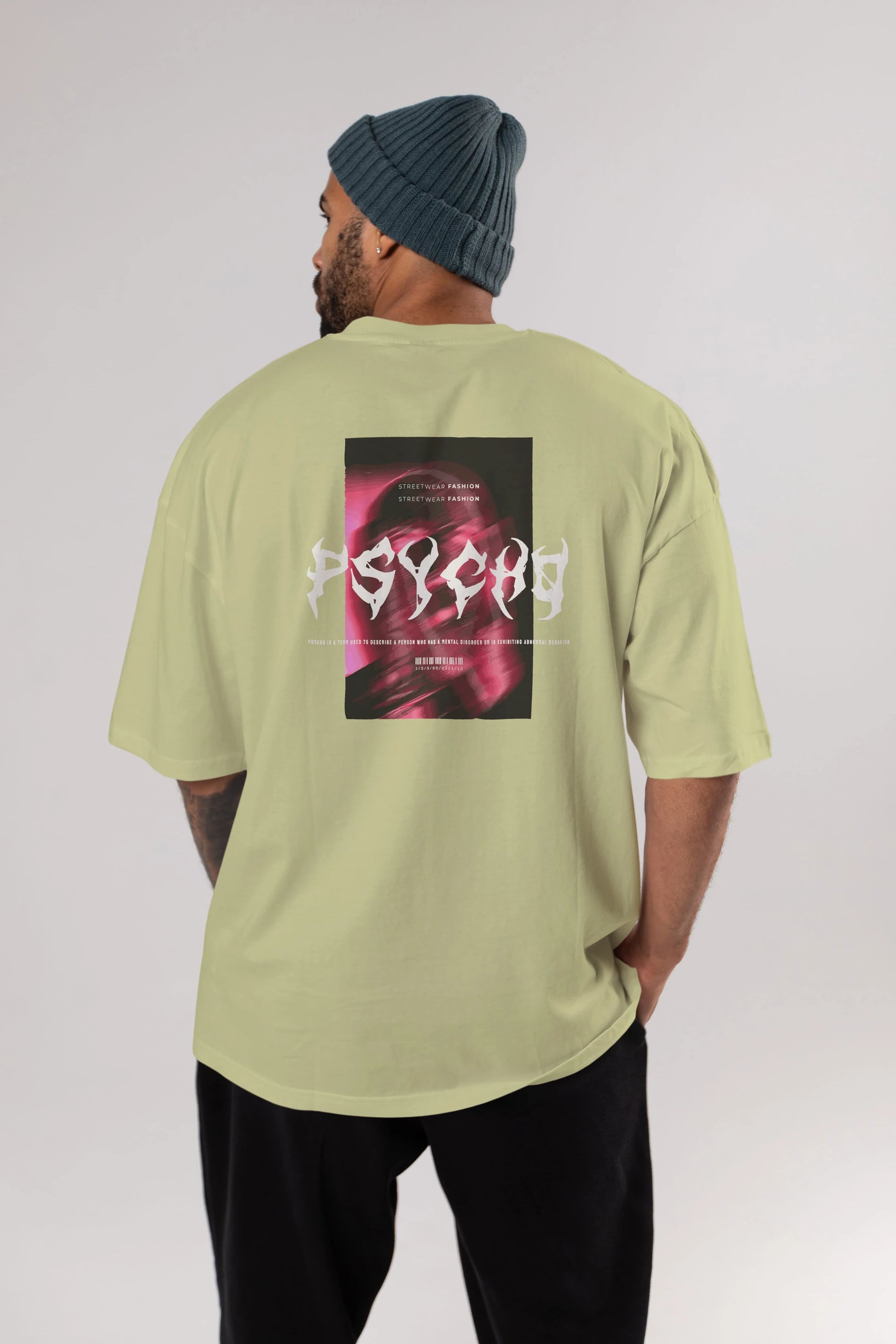 Psycho Streetwear Arka Baskılı Oversize t-shirt Erkek Kadın Unisex