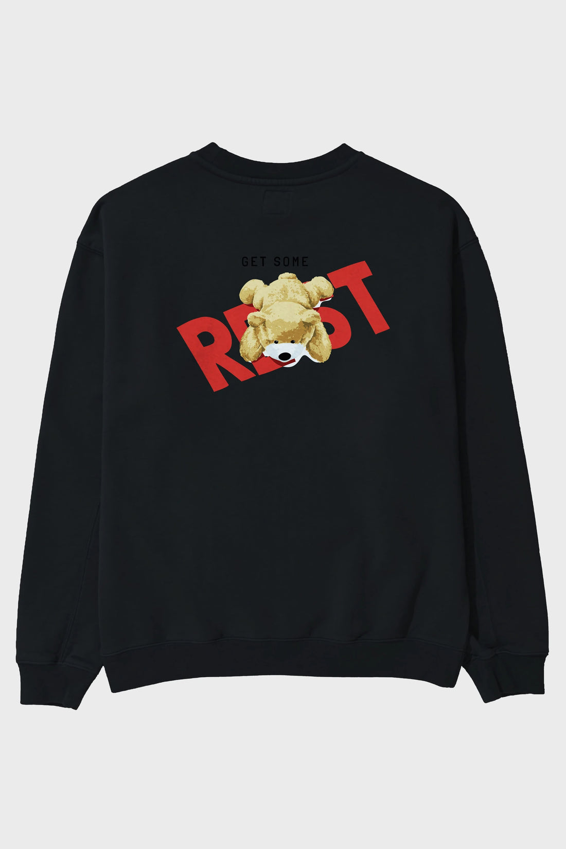 Teddy Bear Rest Arka Baskılı Oversize Sweatshirt Erkek Kadın Unisex