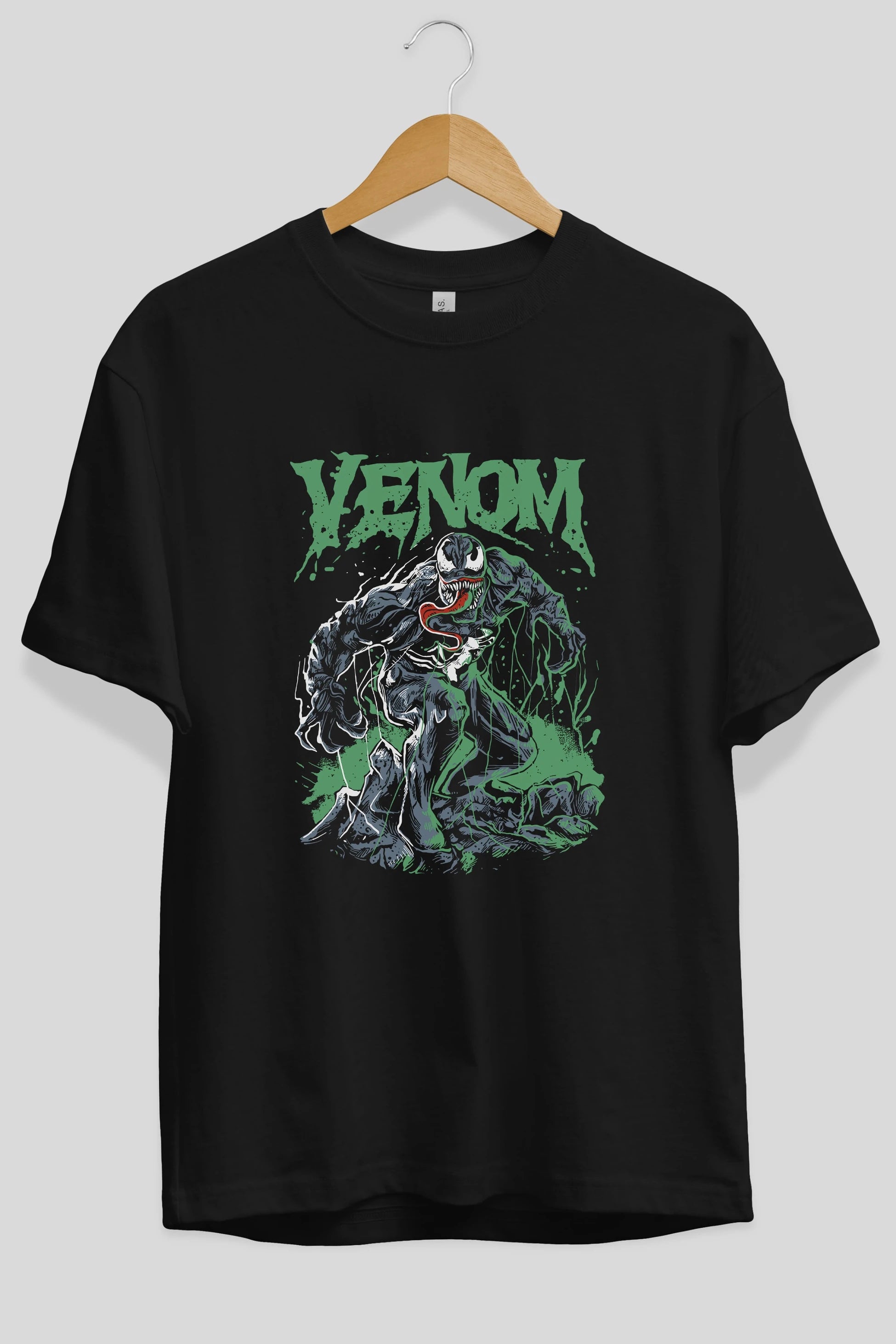 Venom (3) Ön Baskılı Oversize t-shirt Erkek Kadın Unisex %100 Pamuk Bisiklet Yaka tişort