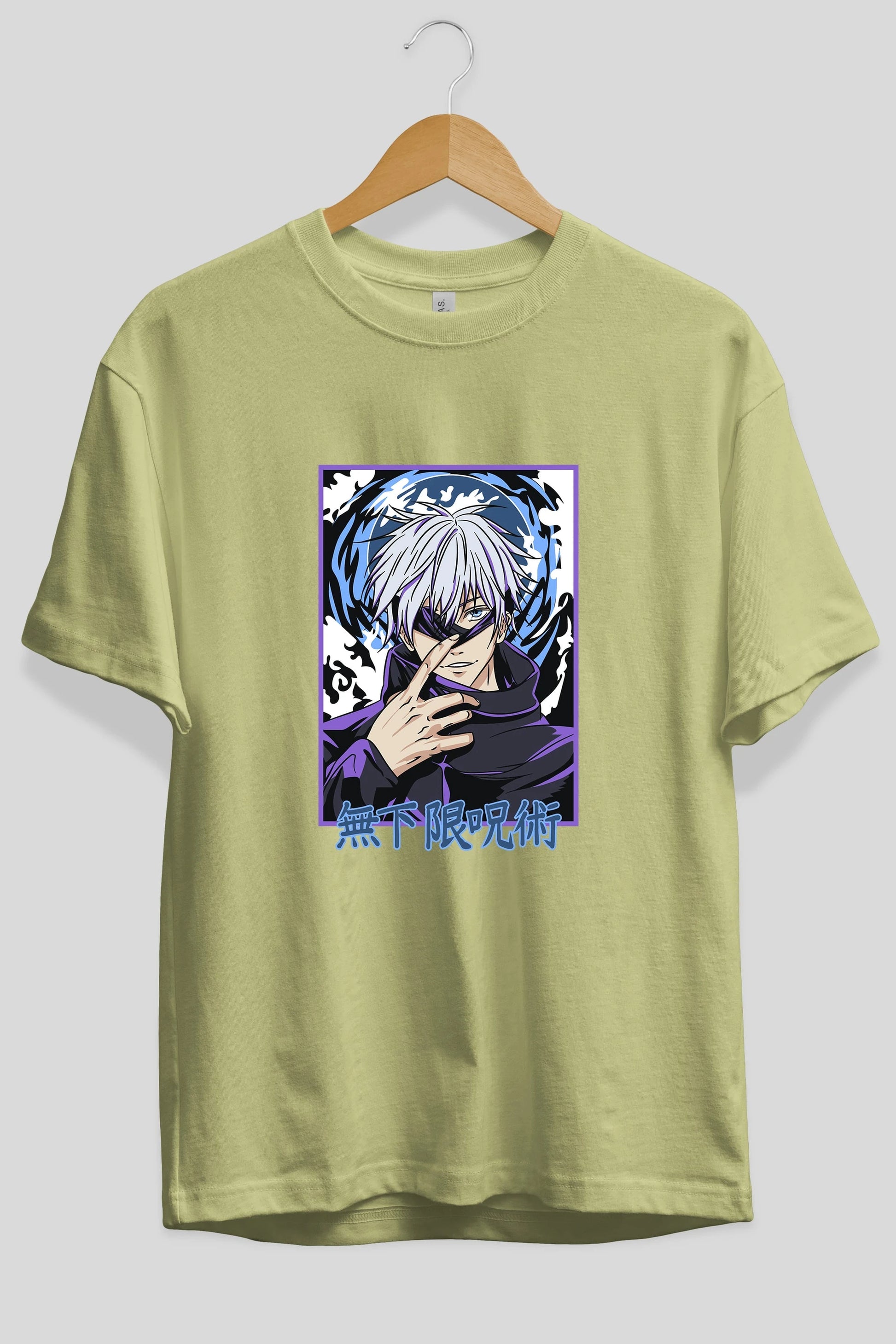 SATORU GOJO 3 Anime Ön Baskılı Oversize t-shirt %100 pamuk Erkek Kadın Unisex