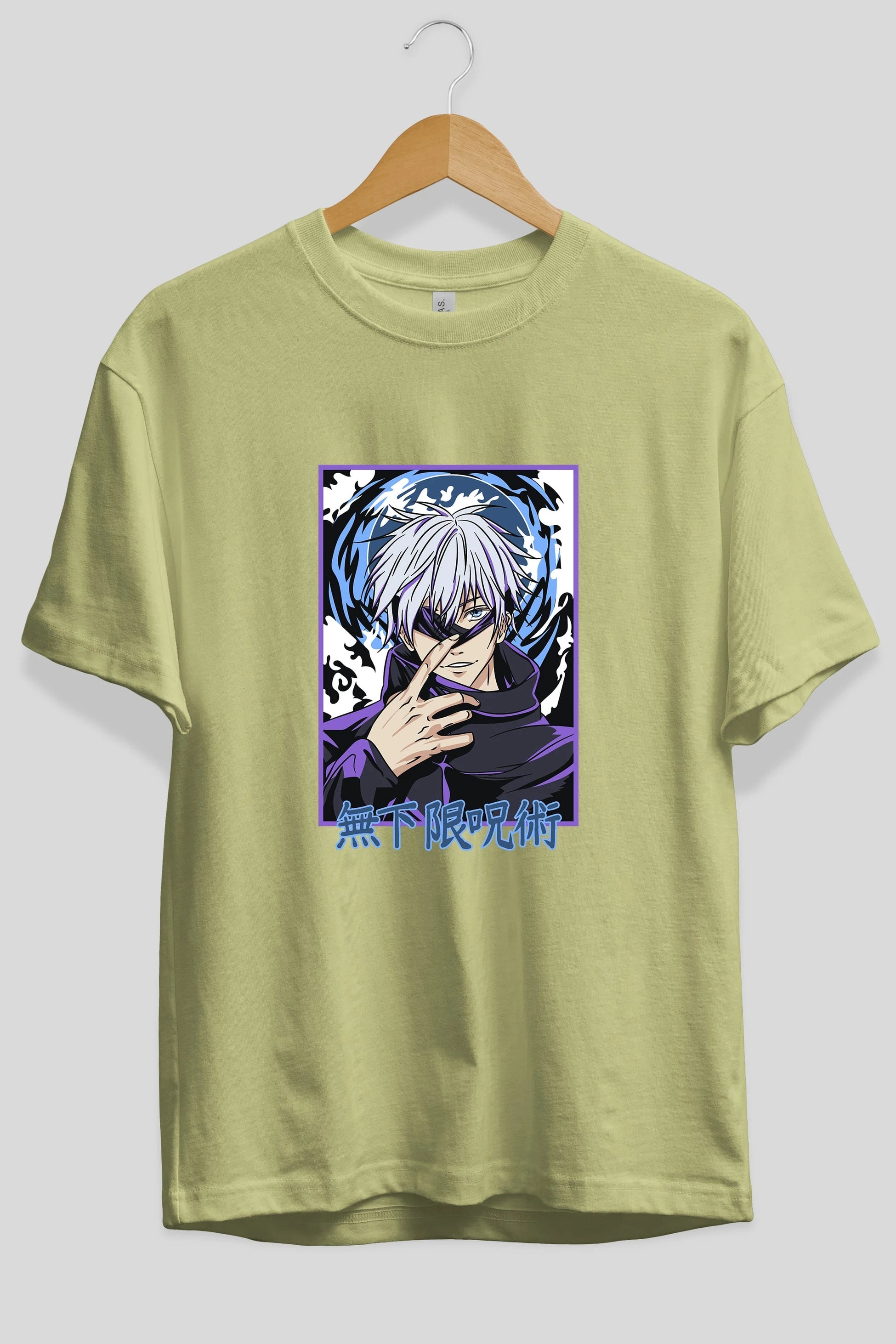SATORU GOJO 3 Anime Ön Baskılı Oversize t-shirt %100 pamuk Erkek Kadın Unisex
