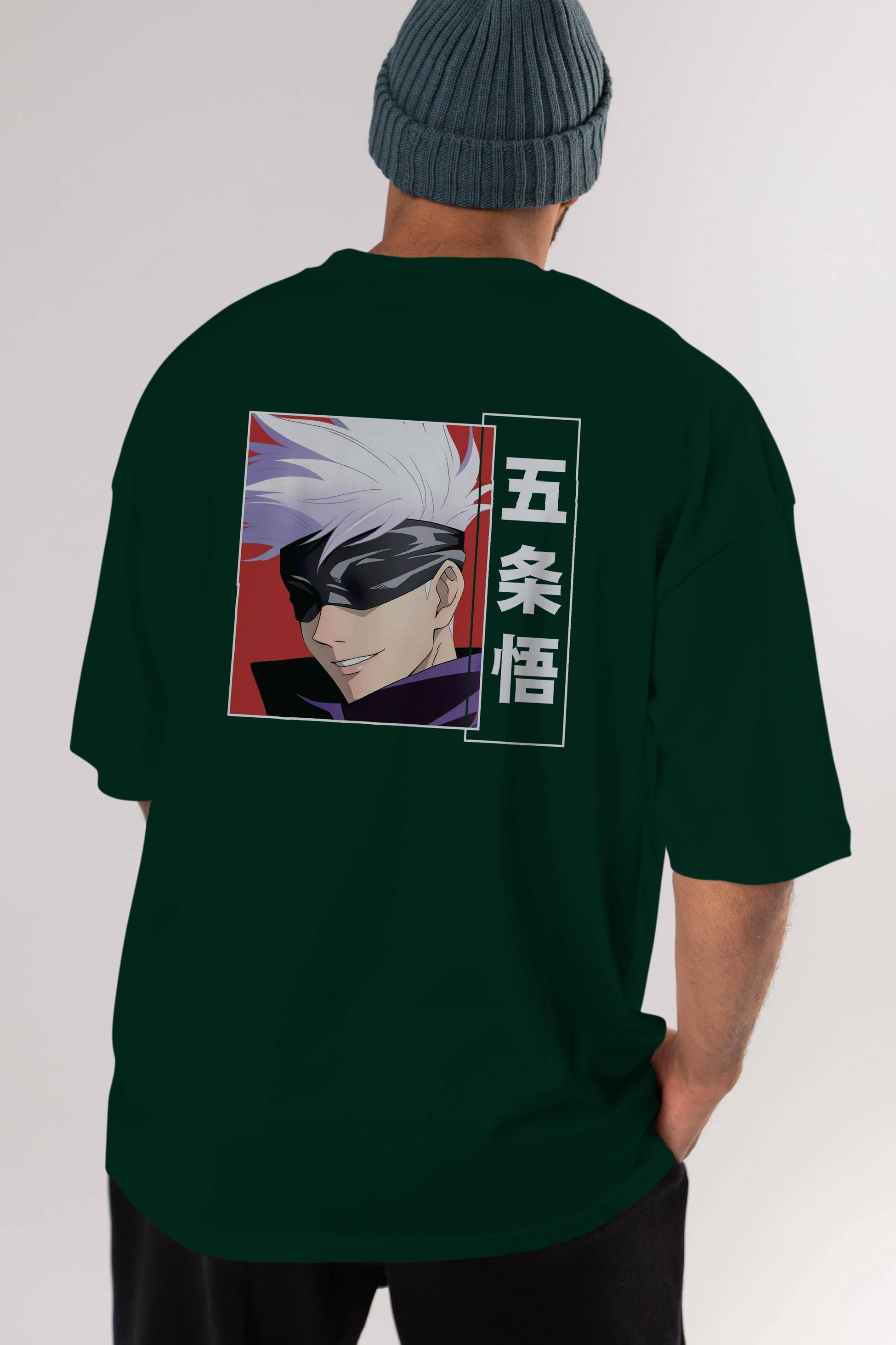 SATORU GOJO Anime Arka Baskılı Oversize t-shirt Erkek Kadın Unisex