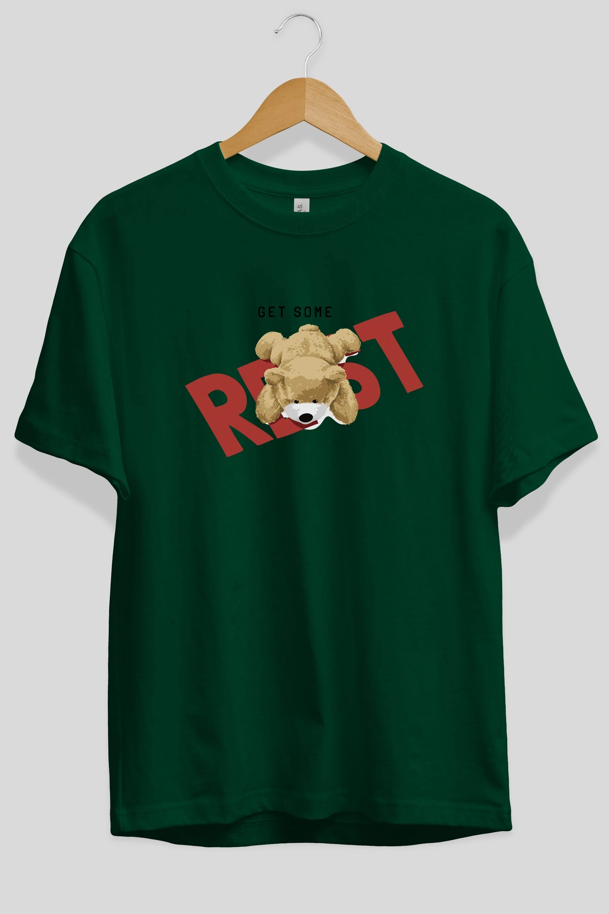 Teddy Bear Rest Ön Baskılı Oversize t-shirt Erkek Kadın Unisex %100 Pamuk