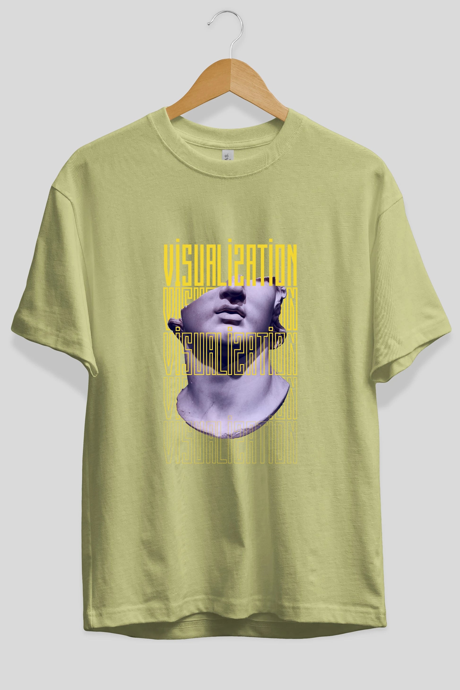 Visualization Yazılı Ön Baskılı Oversize t-shirt Erkek Kadın Unisex