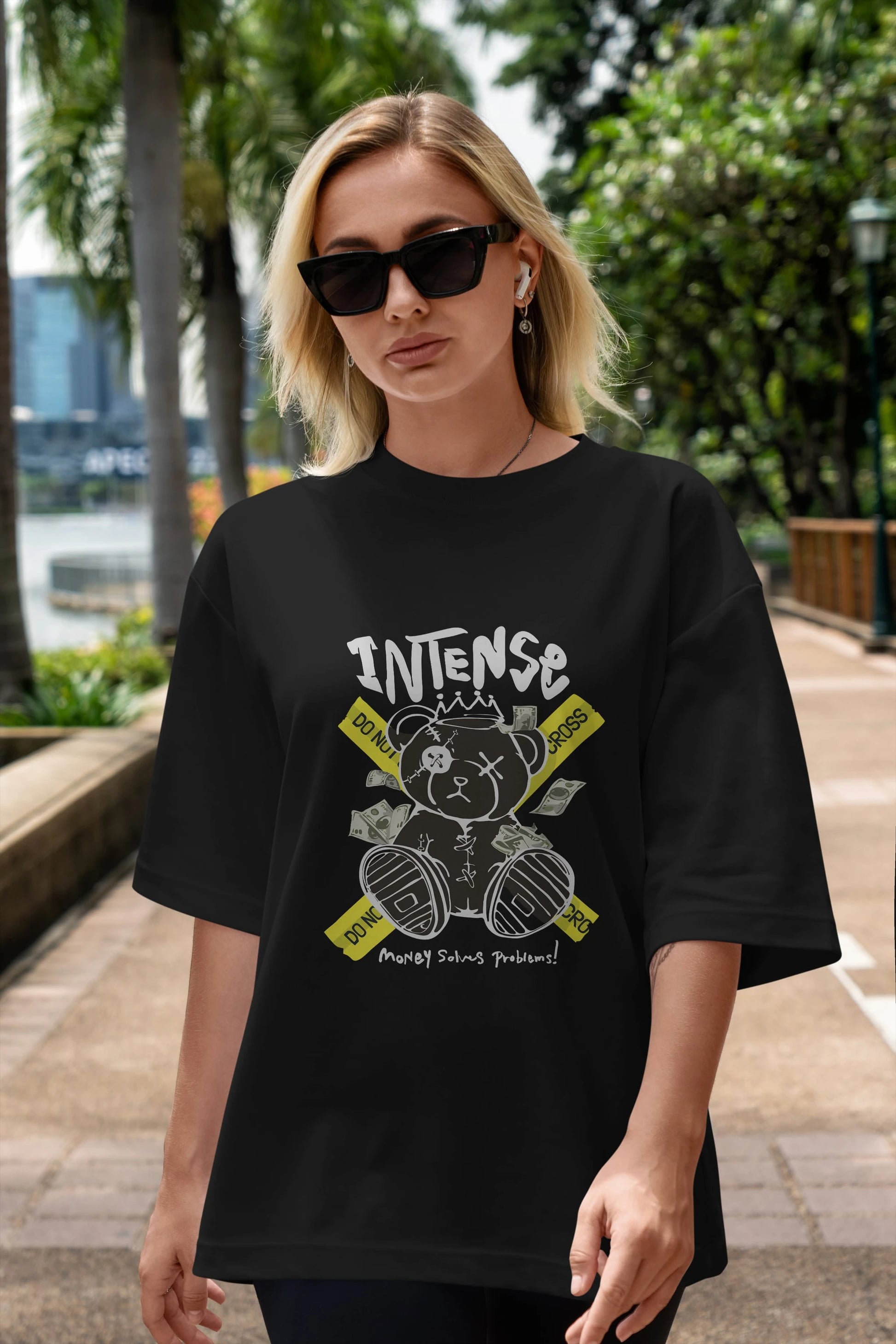 Teddy Bear intense Ön Baskılı Oversize t-shirt Erkek Kadın Unisex