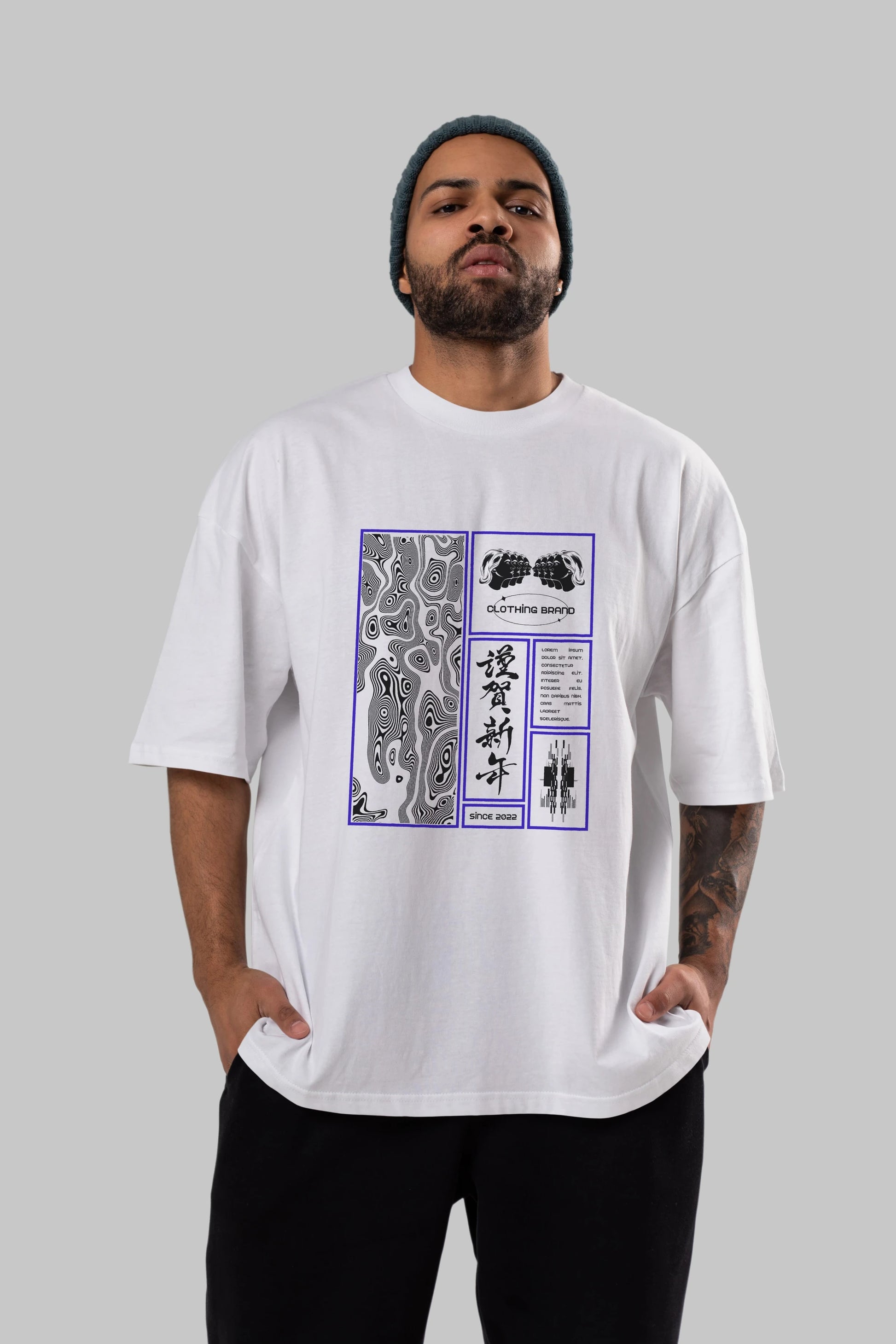 Neon Japanese Streetwear Ön Baskılı Oversize t-shirt Erkek Kadın Unisex