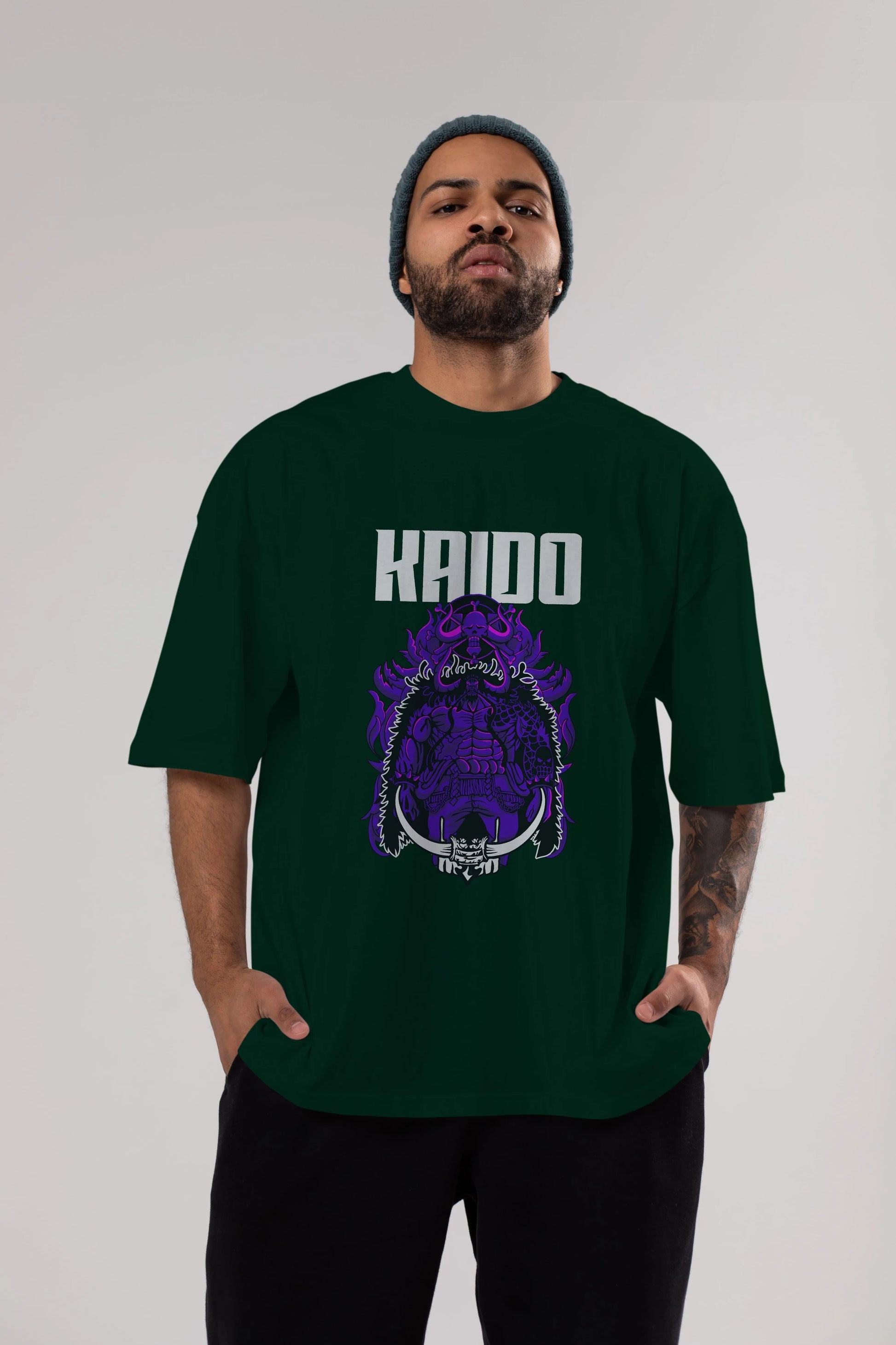 Kaido Anime Ön Baskılı Oversize t-shirt Erkek Kadın Unisex