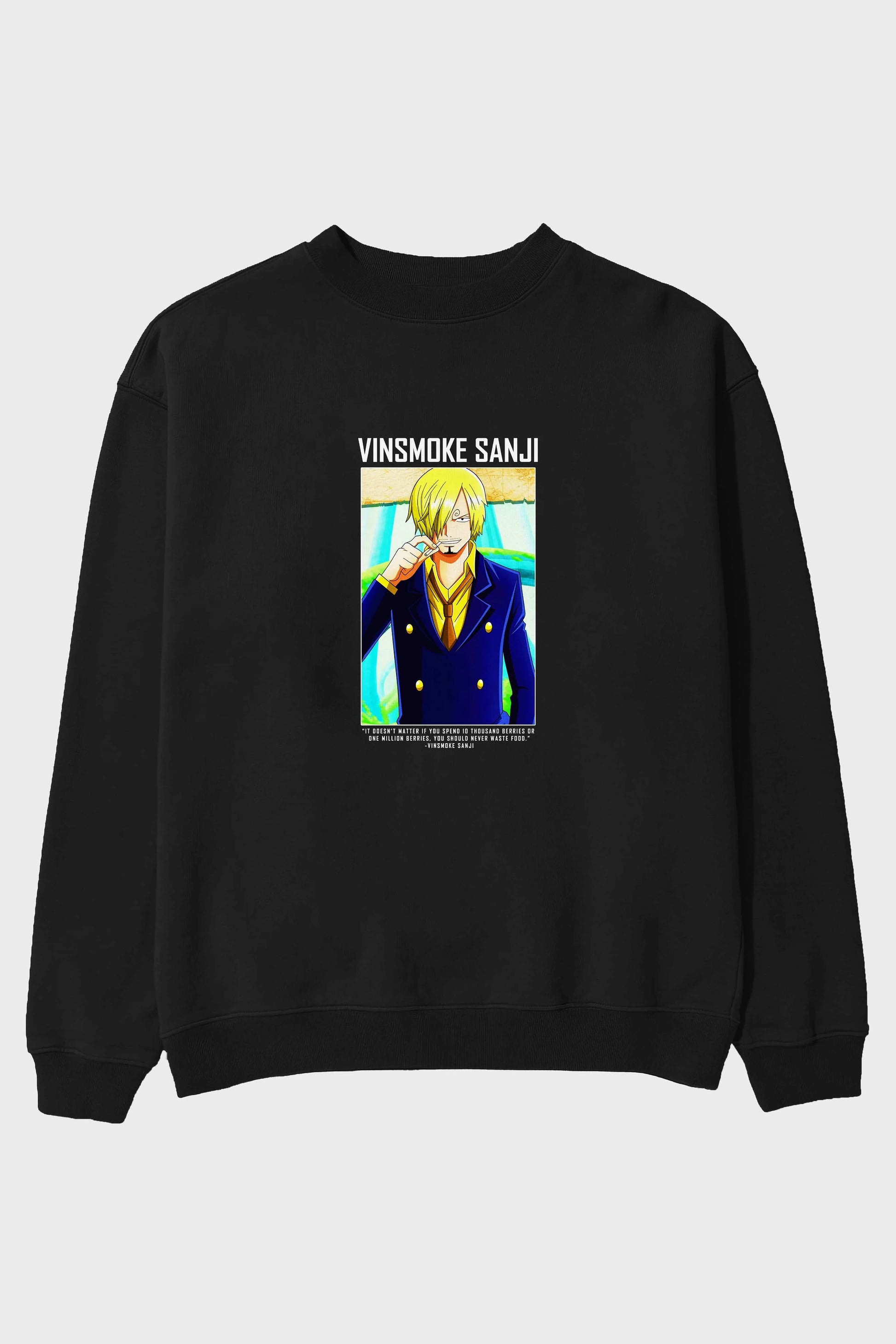 Sanji 2 Ön Baskılı Anime Oversize Sweatshirt Erkek Kadın Unisex